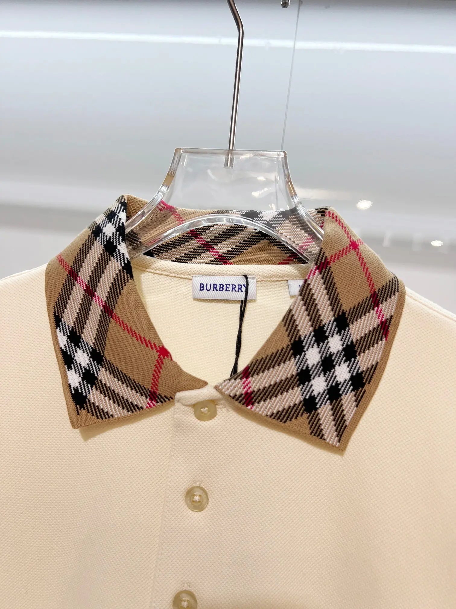 Check-Collar Cotton Piqué Polo Shirt D15013623 — view 5
