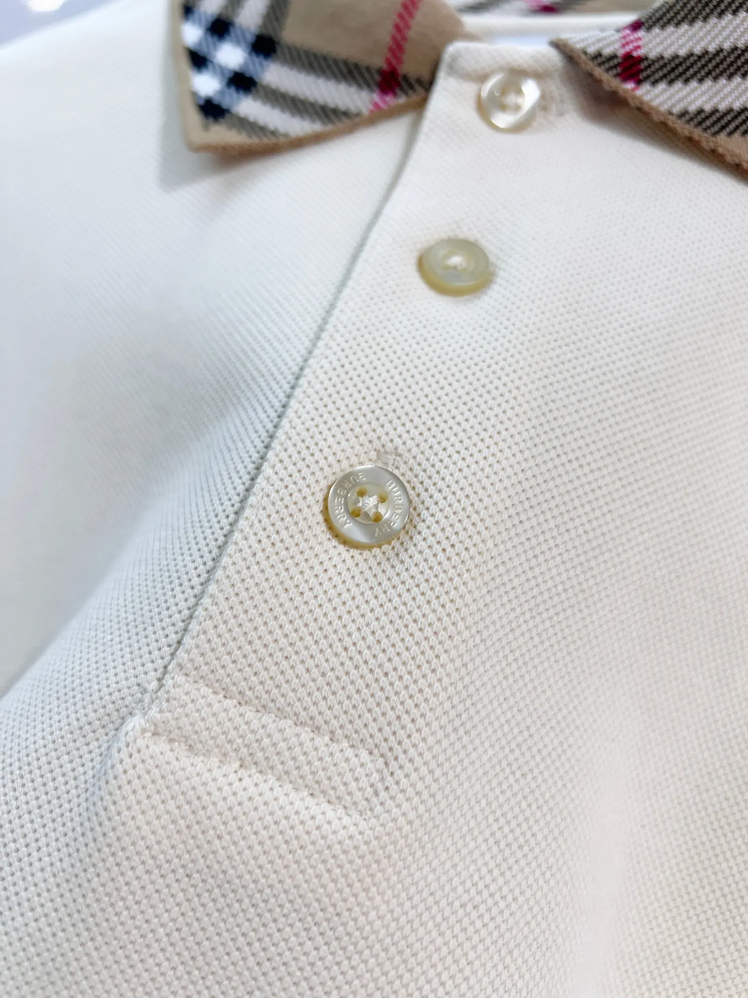 Check-Collar Cotton Piqué Polo Shirt D15013623 — view 7