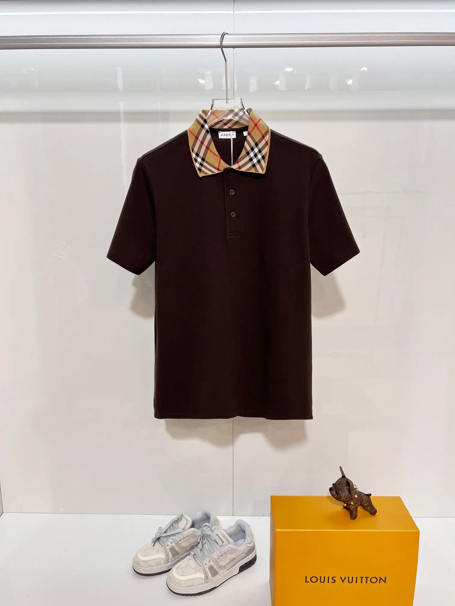 Check-Collar Cotton-Piqué Polo Shirt D15013624