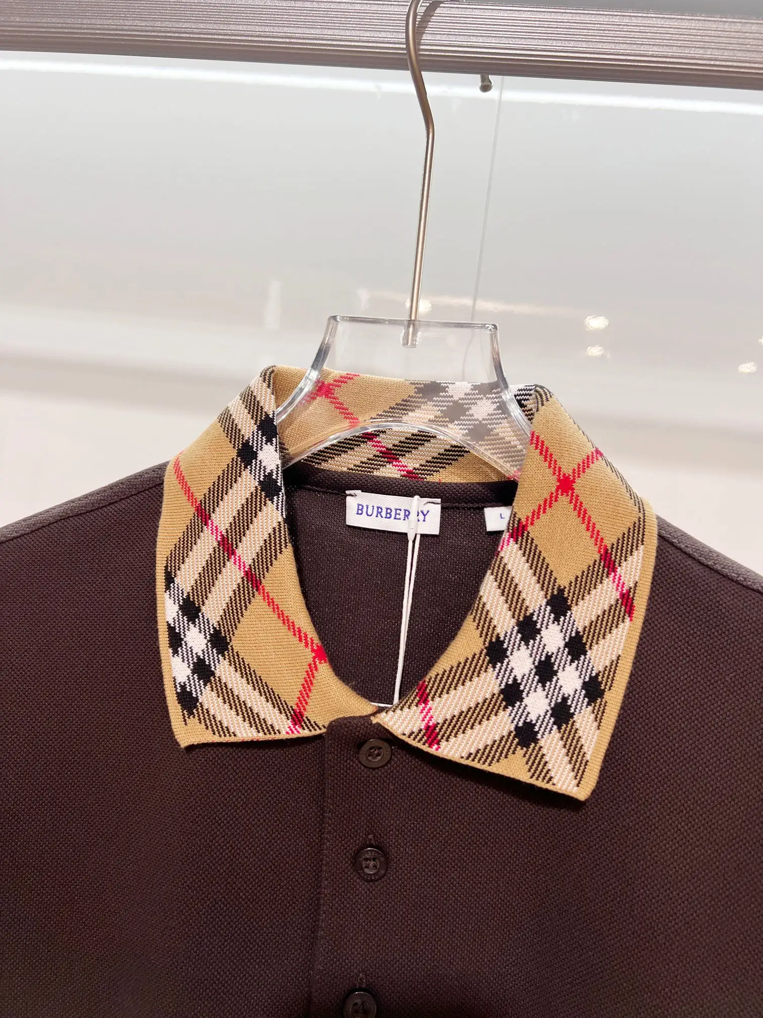 Check-Collar Cotton-Piqué Polo Shirt D15013624 — view 5