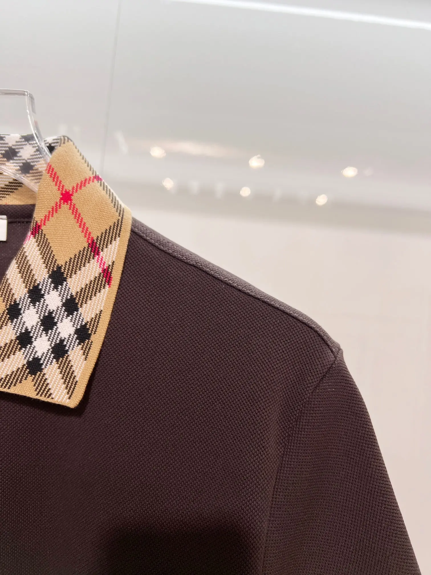 Check-Collar Cotton-Piqué Polo Shirt D15013624 — view 6