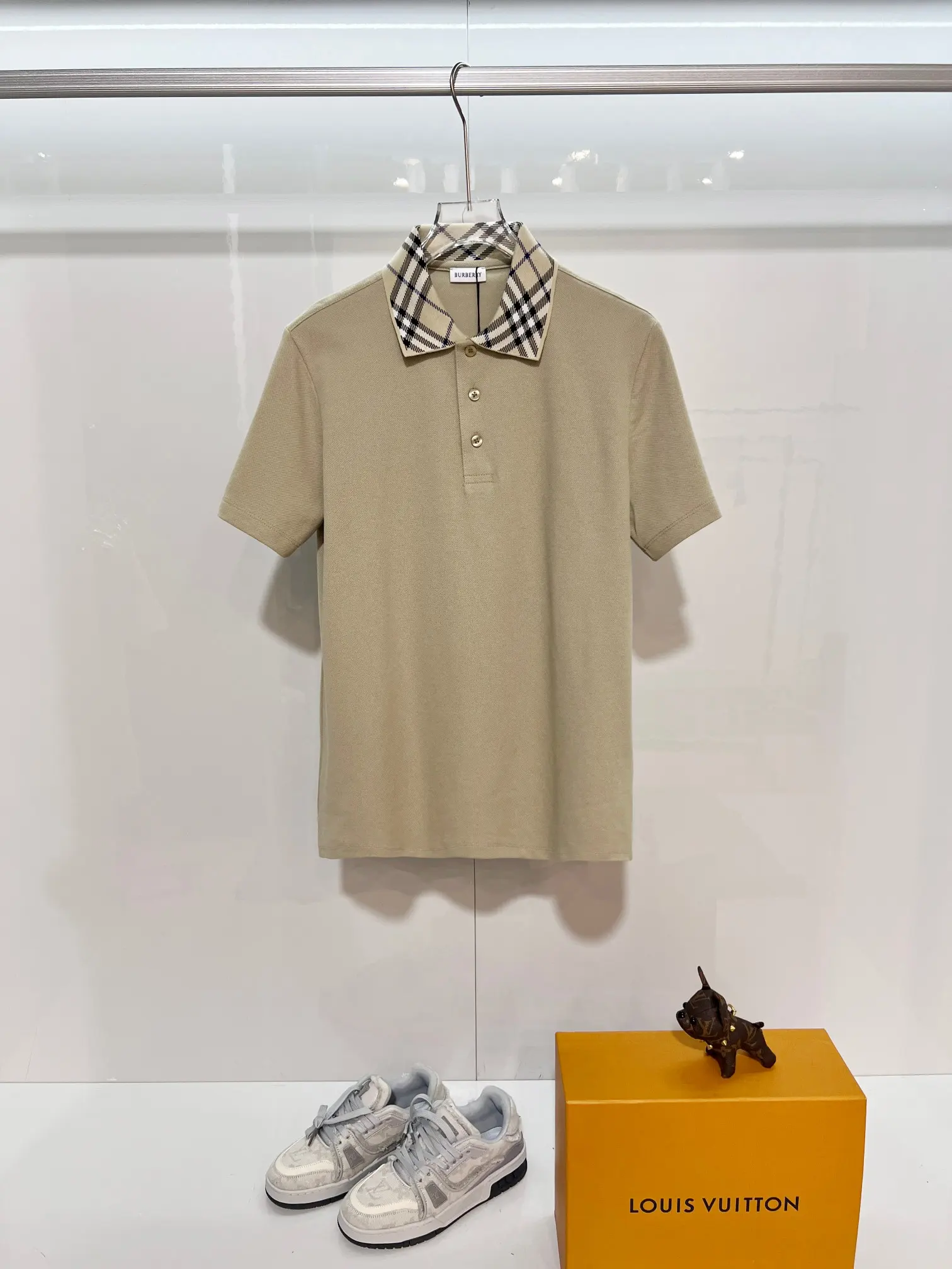 Check-Collar Cotton-Piqué Polo Shirt D15013626