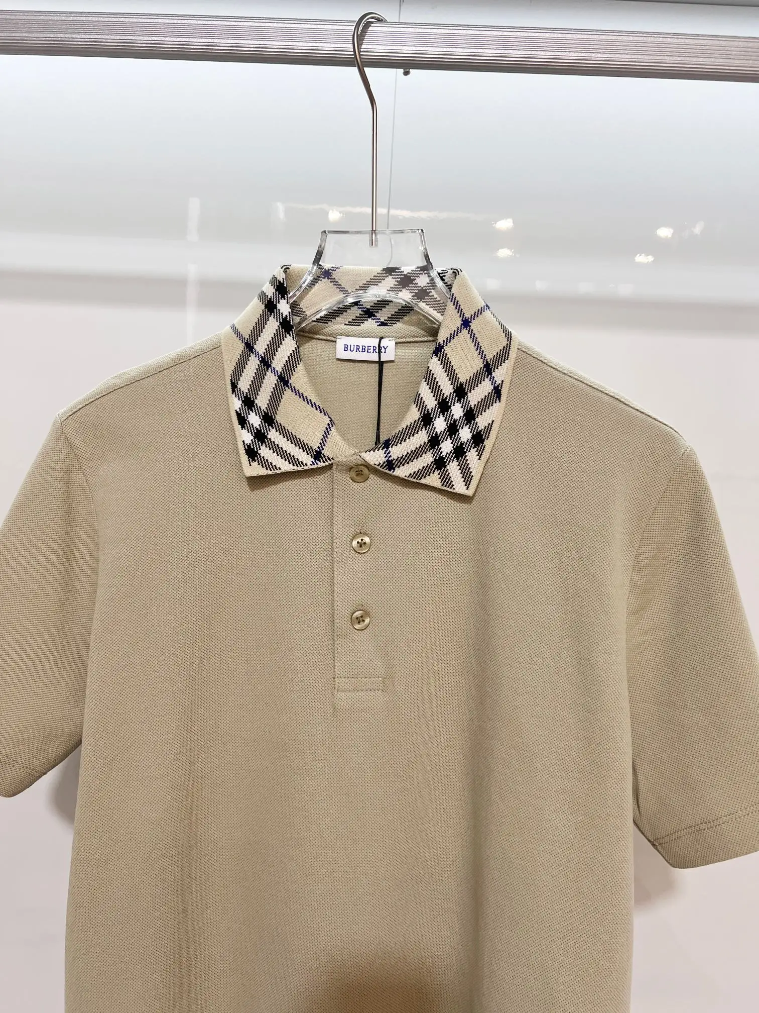 Check-Collar Cotton-Piqué Polo Shirt D15013626 — view 3