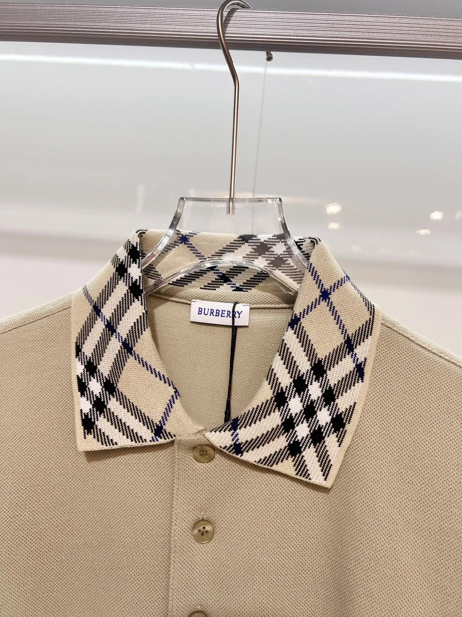 Check-Collar Cotton-Piqué Polo Shirt D15013626 — view 5