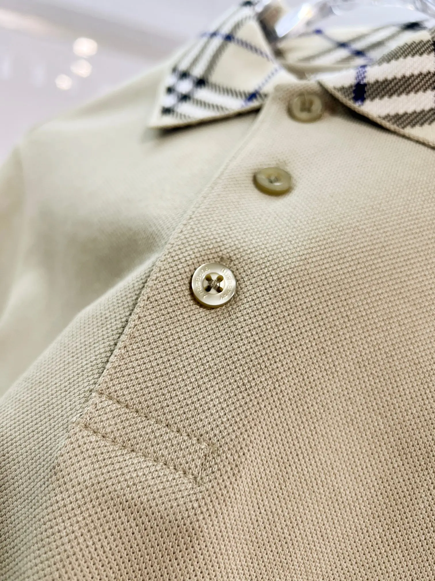 Check-Collar Cotton-Piqué Polo Shirt D15013626 — view 7