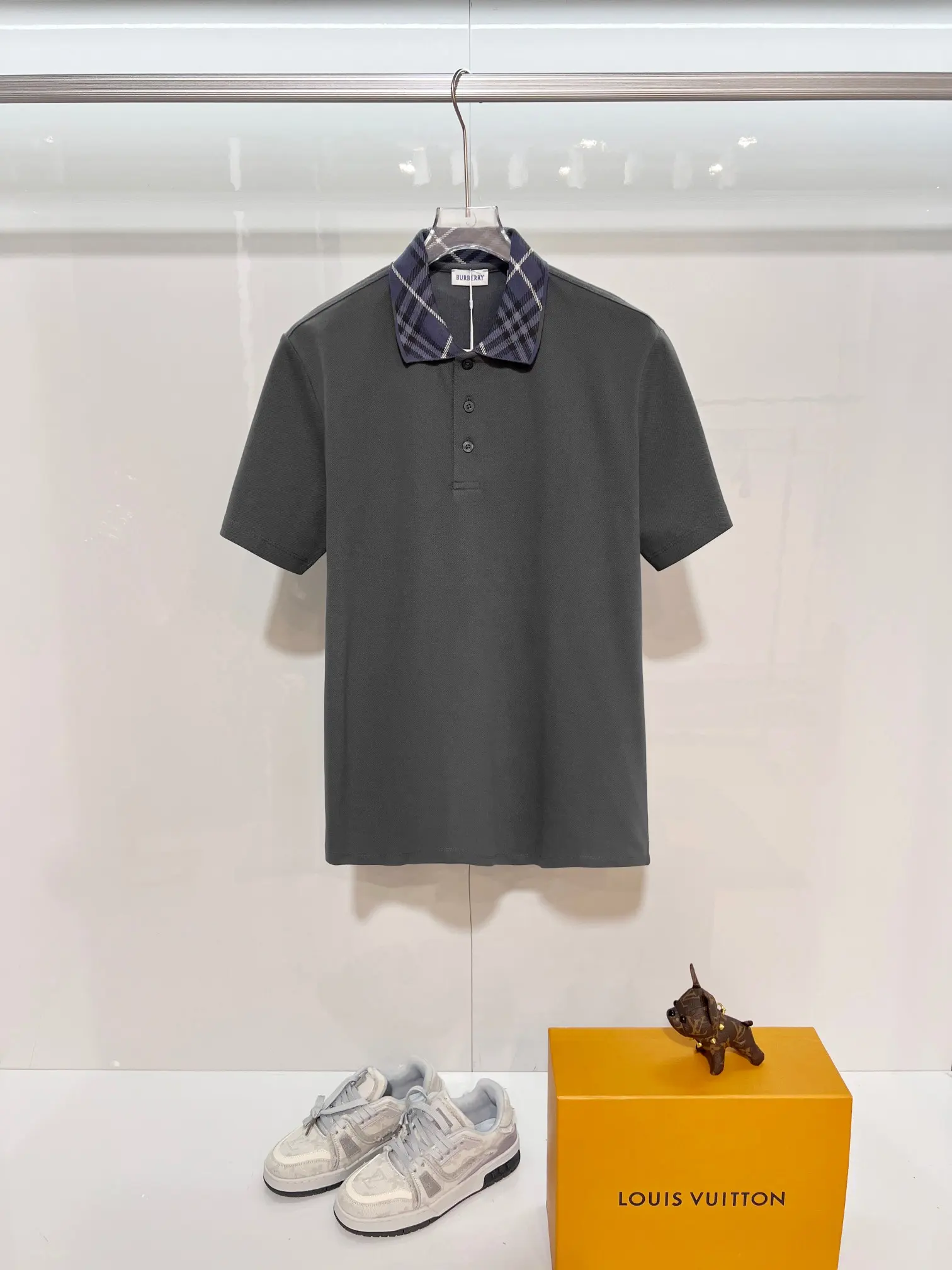 Check-Collar Cotton-Piqué Polo Shirt D15013627