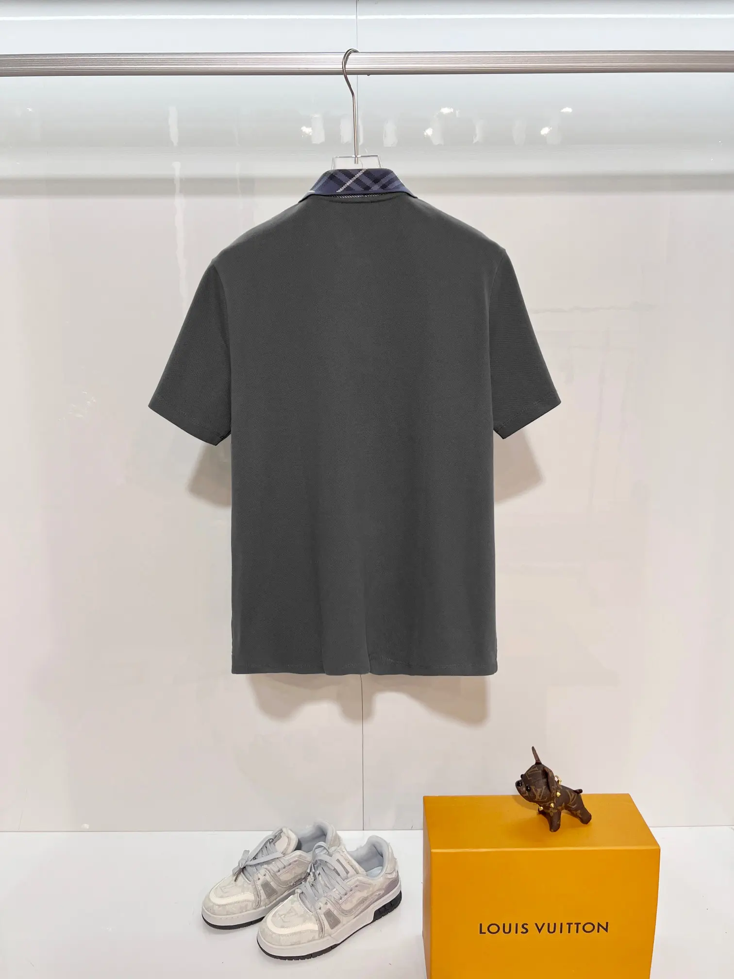 Check-Collar Cotton-Piqué Polo Shirt D15013627 — view 2