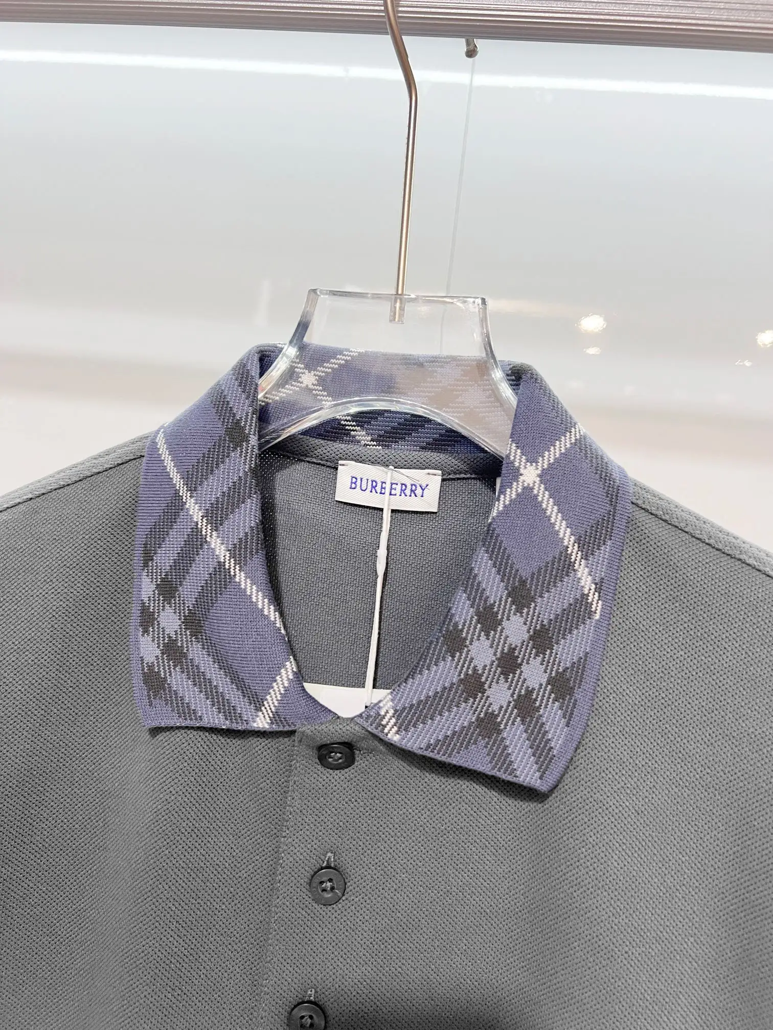 Check-Collar Cotton-Piqué Polo Shirt D15013627 — view 5