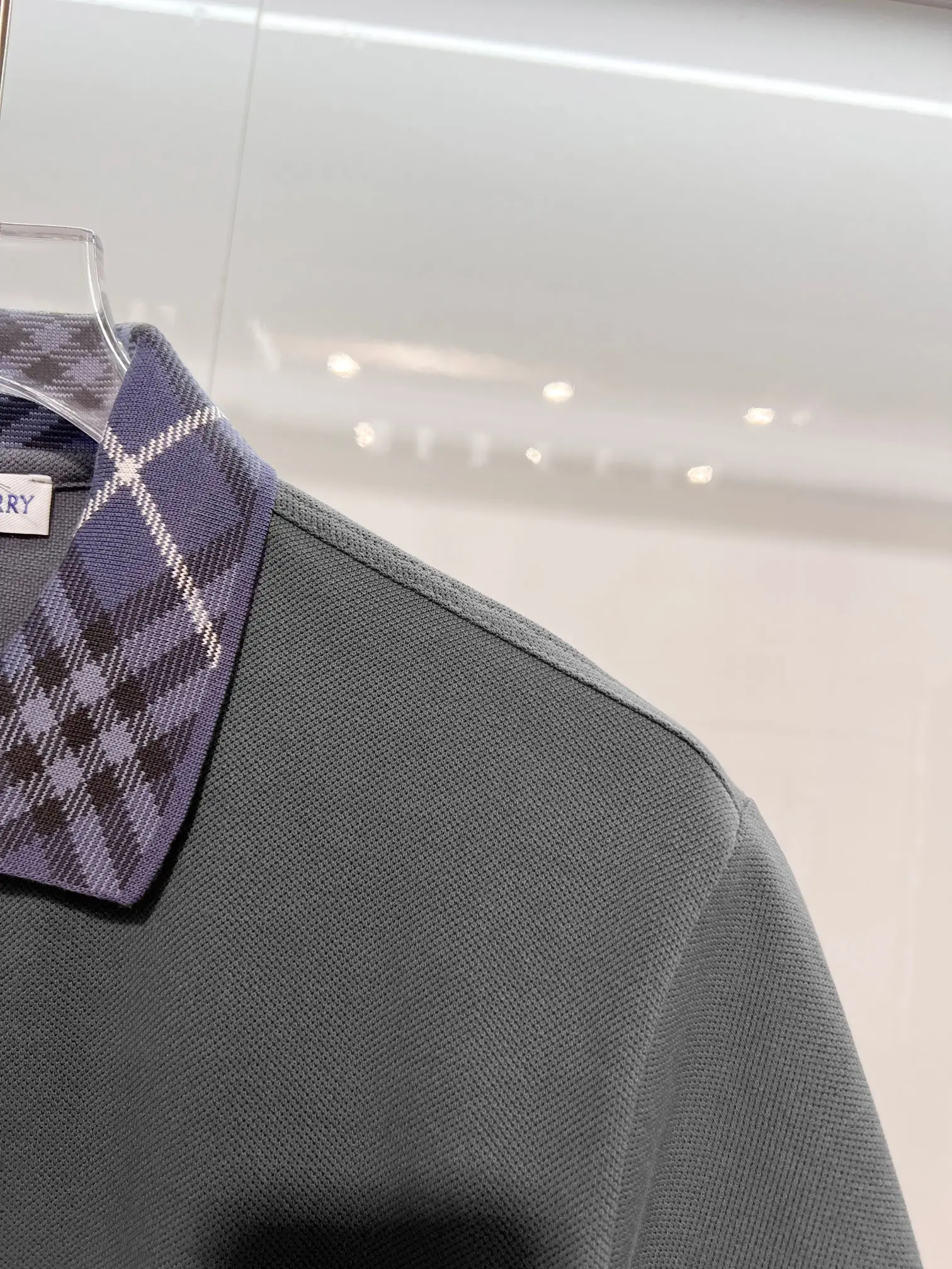 Check-Collar Cotton-Piqué Polo Shirt D15013627 — view 6