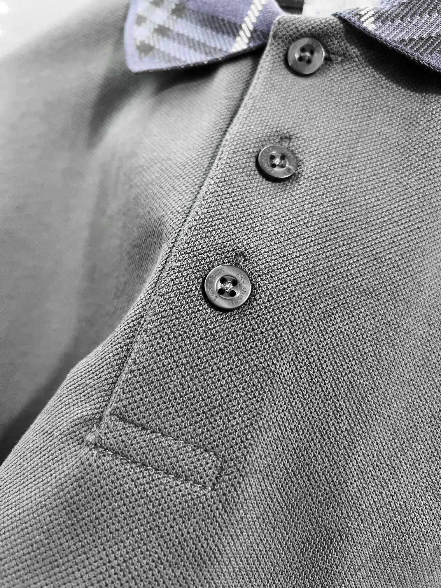 Check-Collar Cotton-Piqué Polo Shirt D15013627 — view 7