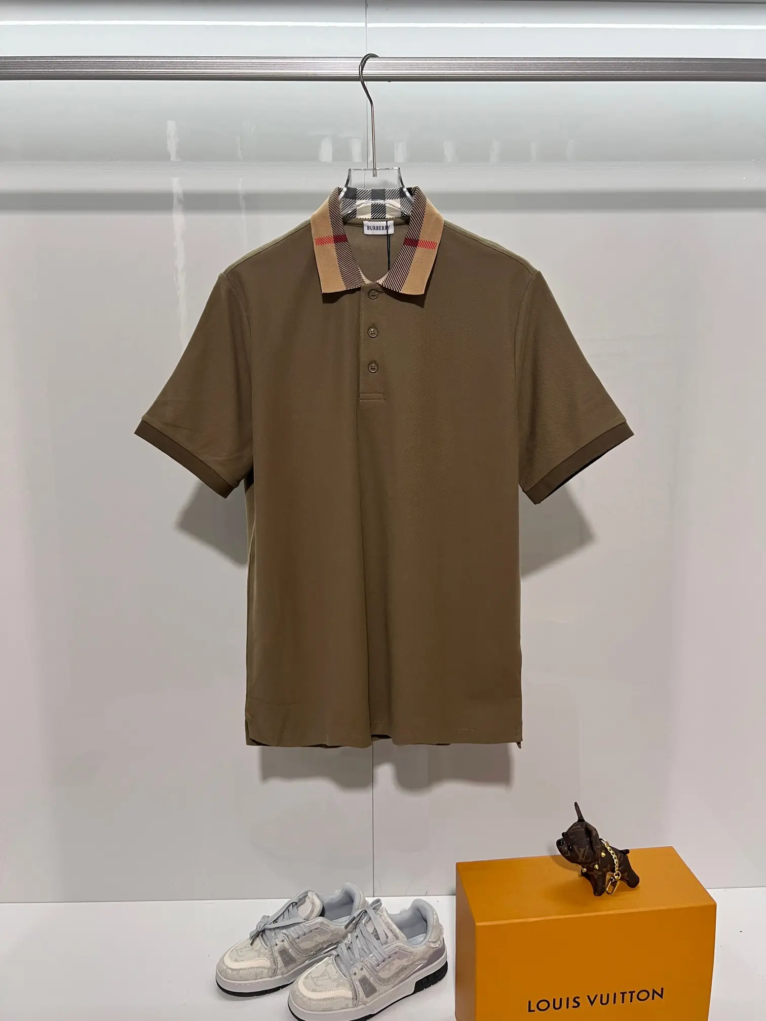Check-Collar Cotton-Piqué Polo Shirt D15013637