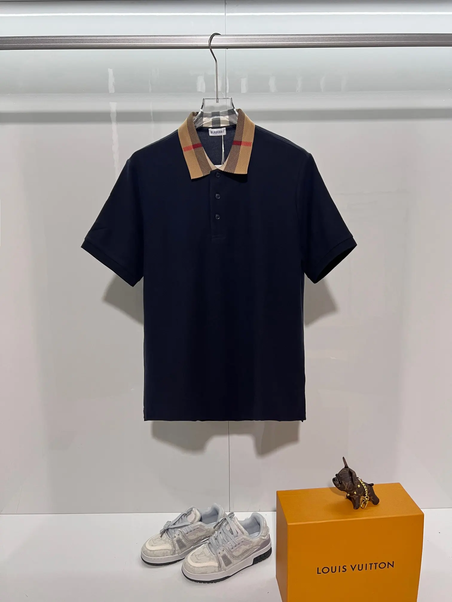 Check-Collar Cotton-Piqué Polo Shirt D15013636