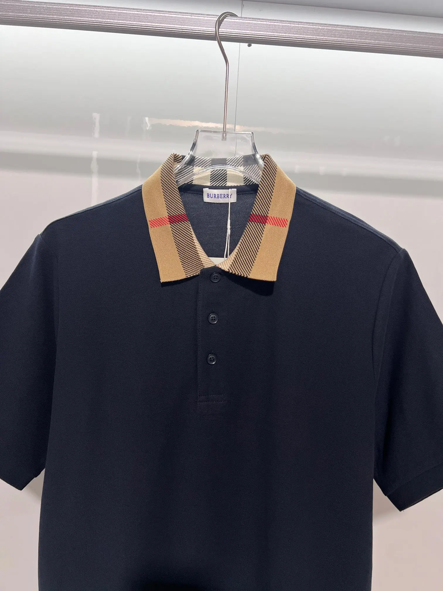 Check-Collar Cotton-Piqué Polo Shirt D15013636 — view 3