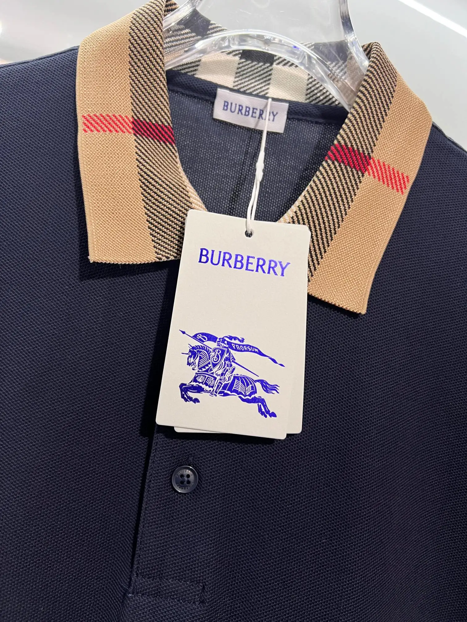 Check-Collar Cotton-Piqué Polo Shirt D15013636 — view 4