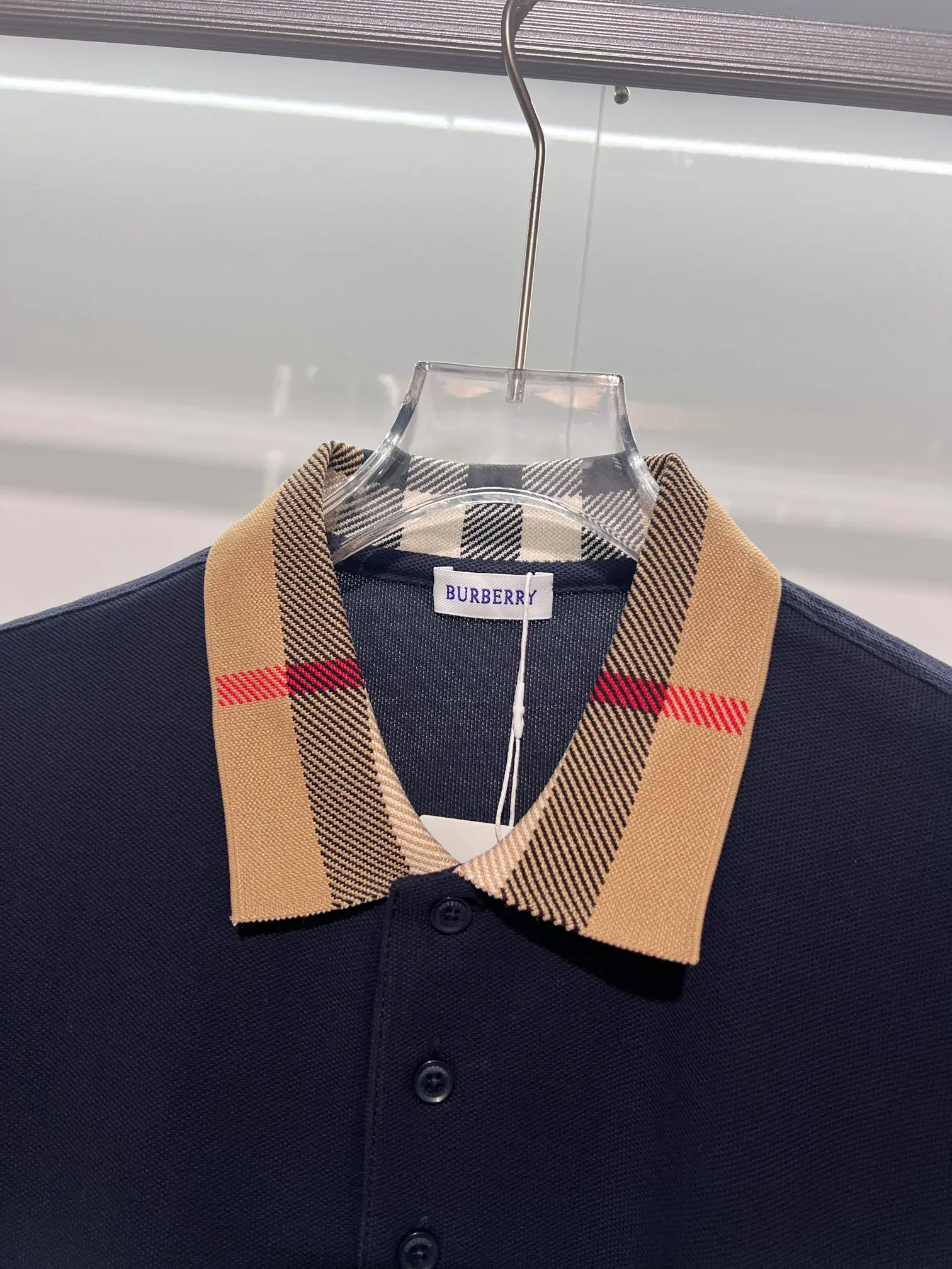 Check-Collar Cotton-Piqué Polo Shirt D15013636 — view 5