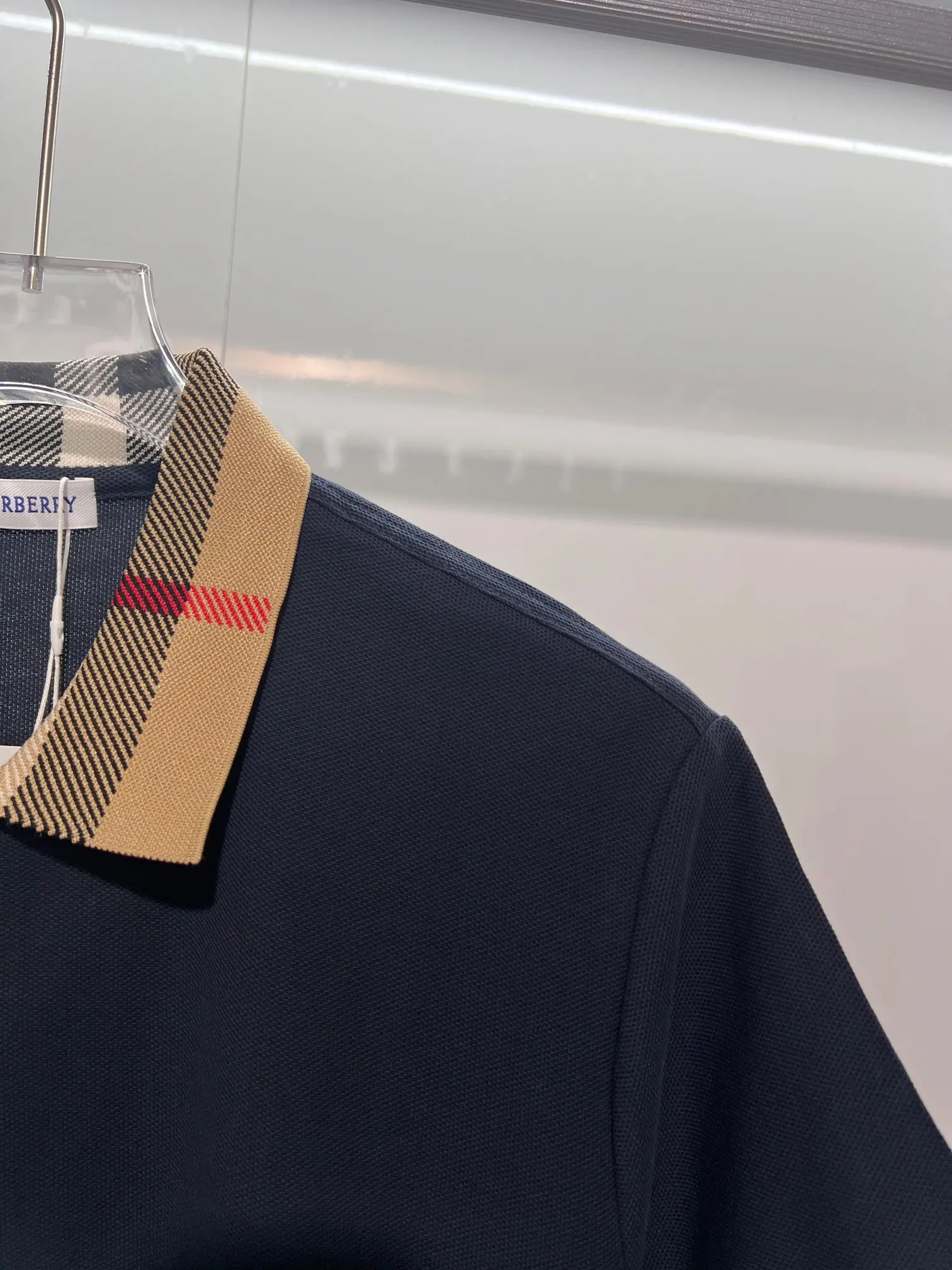 Check-Collar Cotton-Piqué Polo Shirt D15013636 — view 6