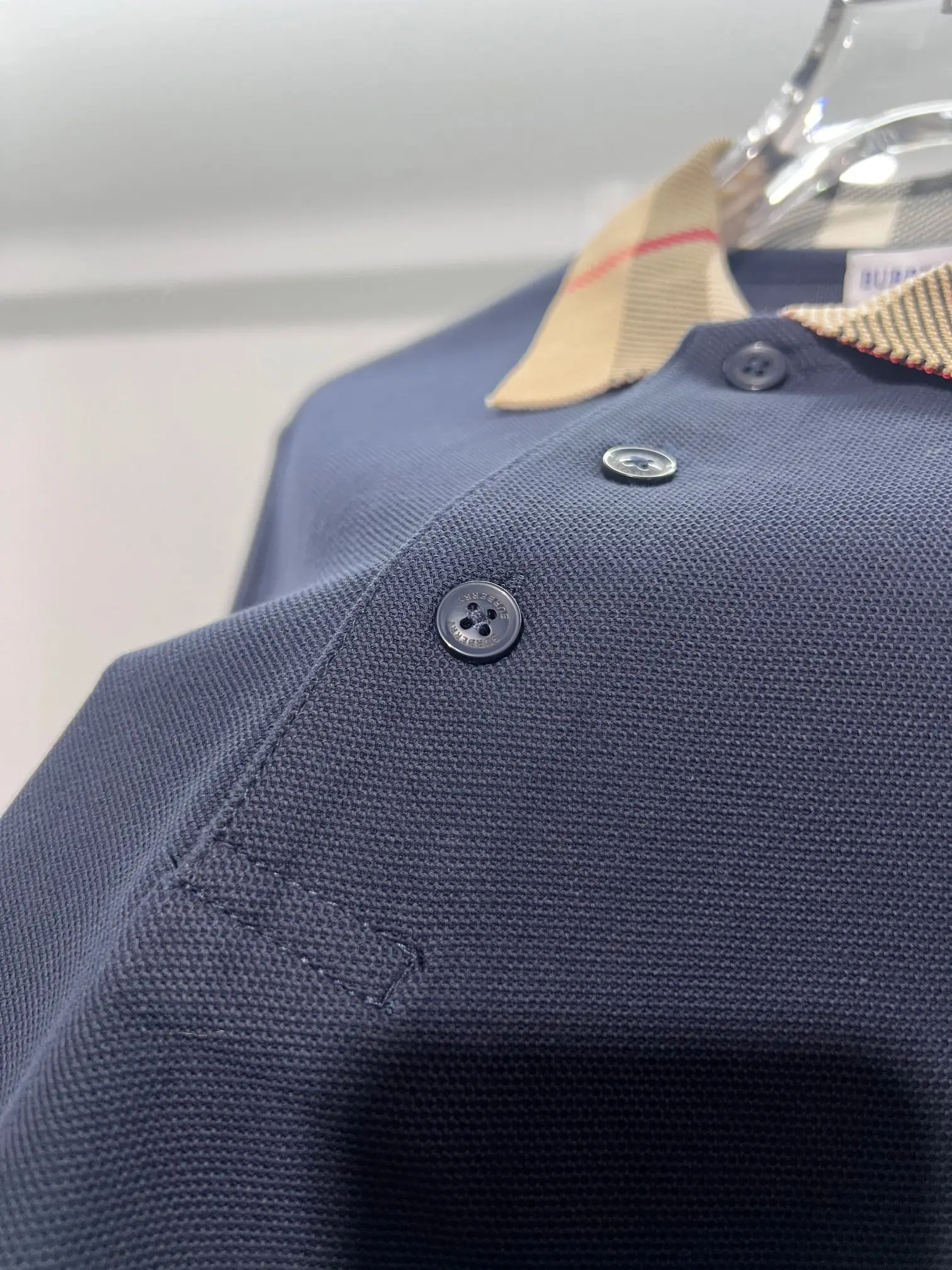 Check-Collar Cotton-Piqué Polo Shirt D15013636 — view 7