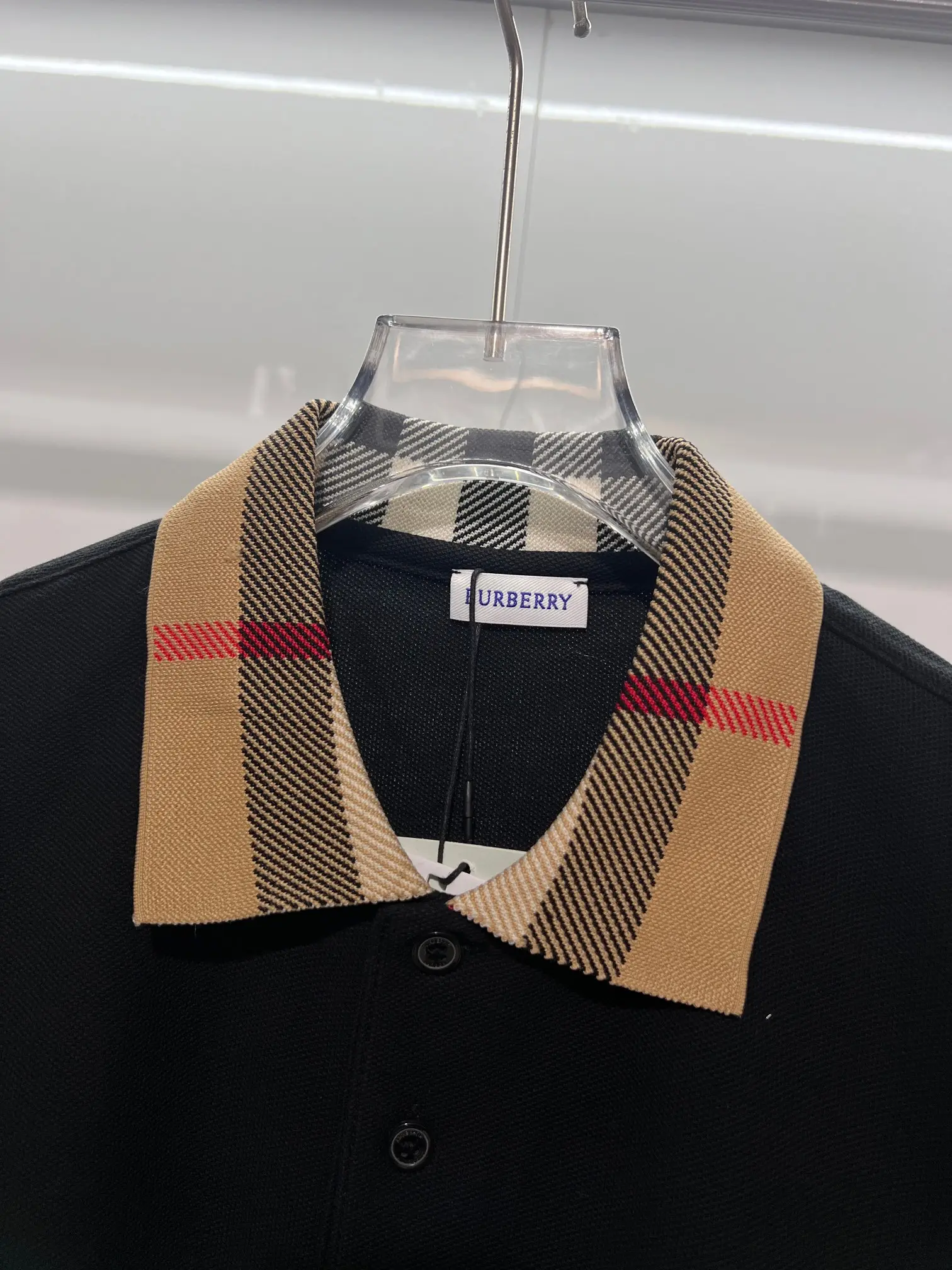 Check-Collar Cotton-Piqué Polo Shirt D15013638 — view 5