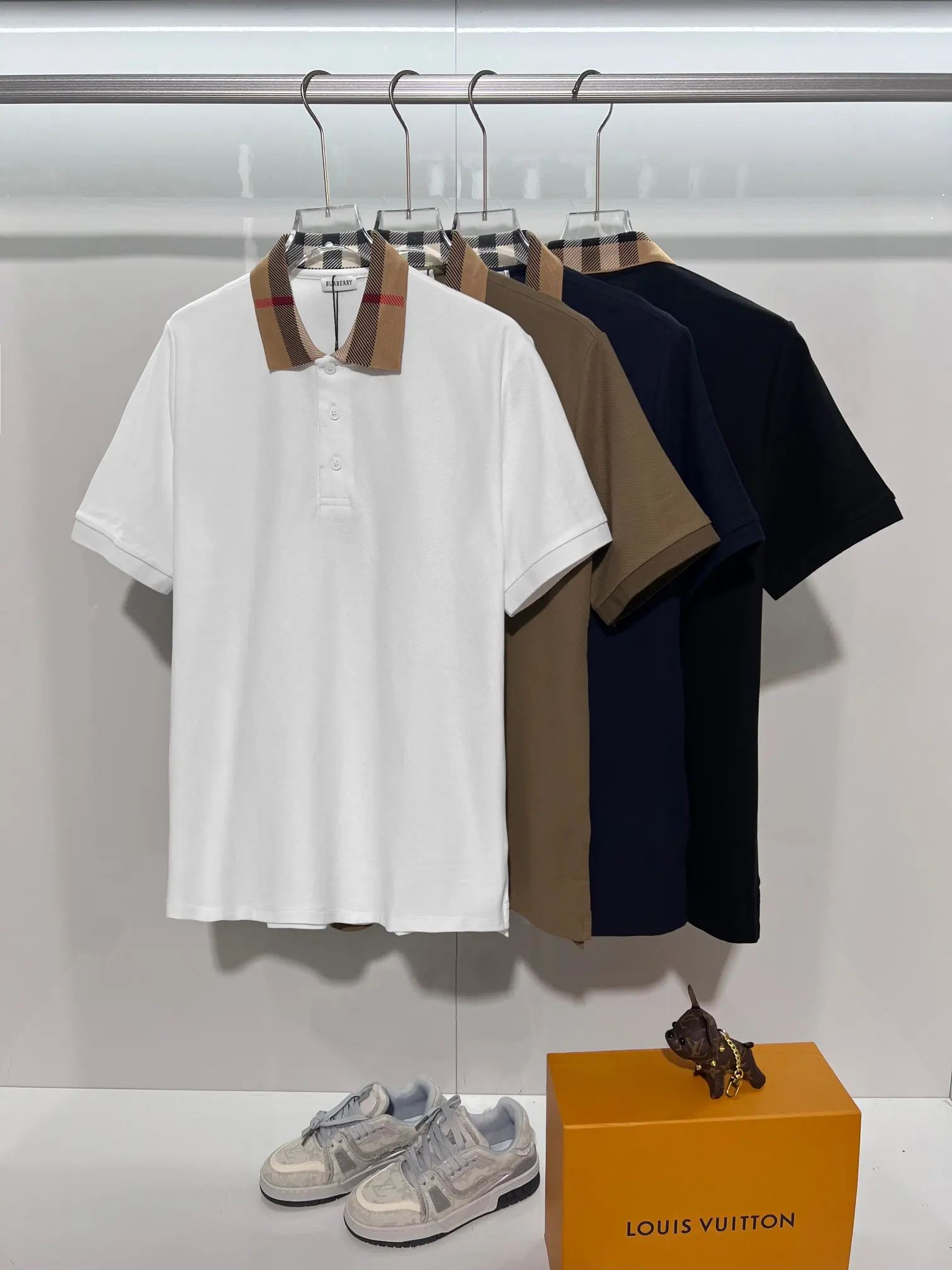 Check-Collar Cotton-Piqué Polo Shirt D15013638 — view 10