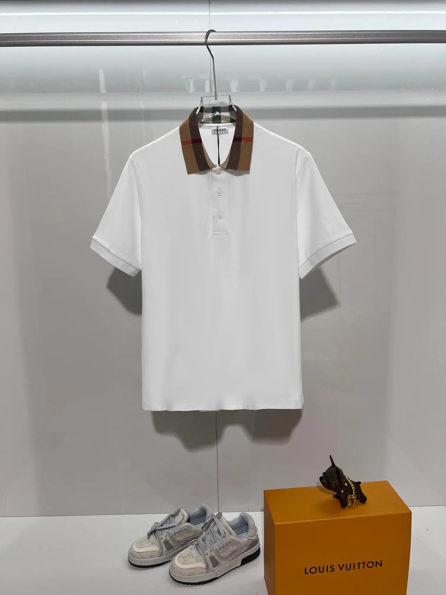 Check-Collar Cotton-Piqué Polo Shirt D15013635
