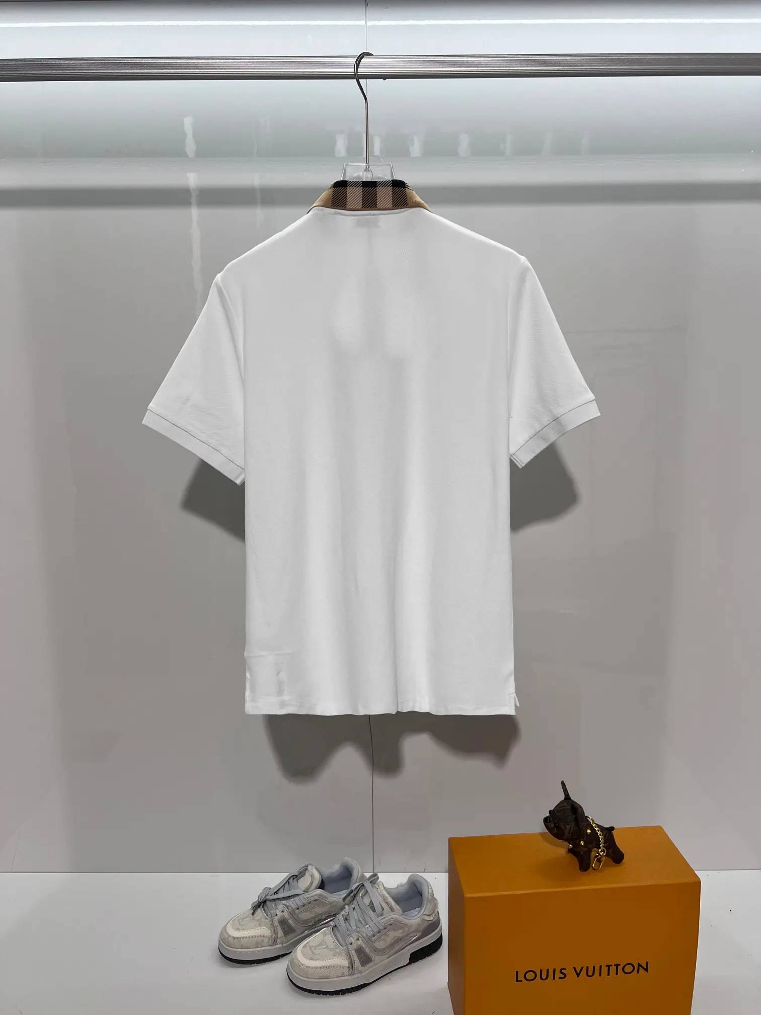 Check-Collar Cotton-Piqué Polo Shirt D15013635 — view 2