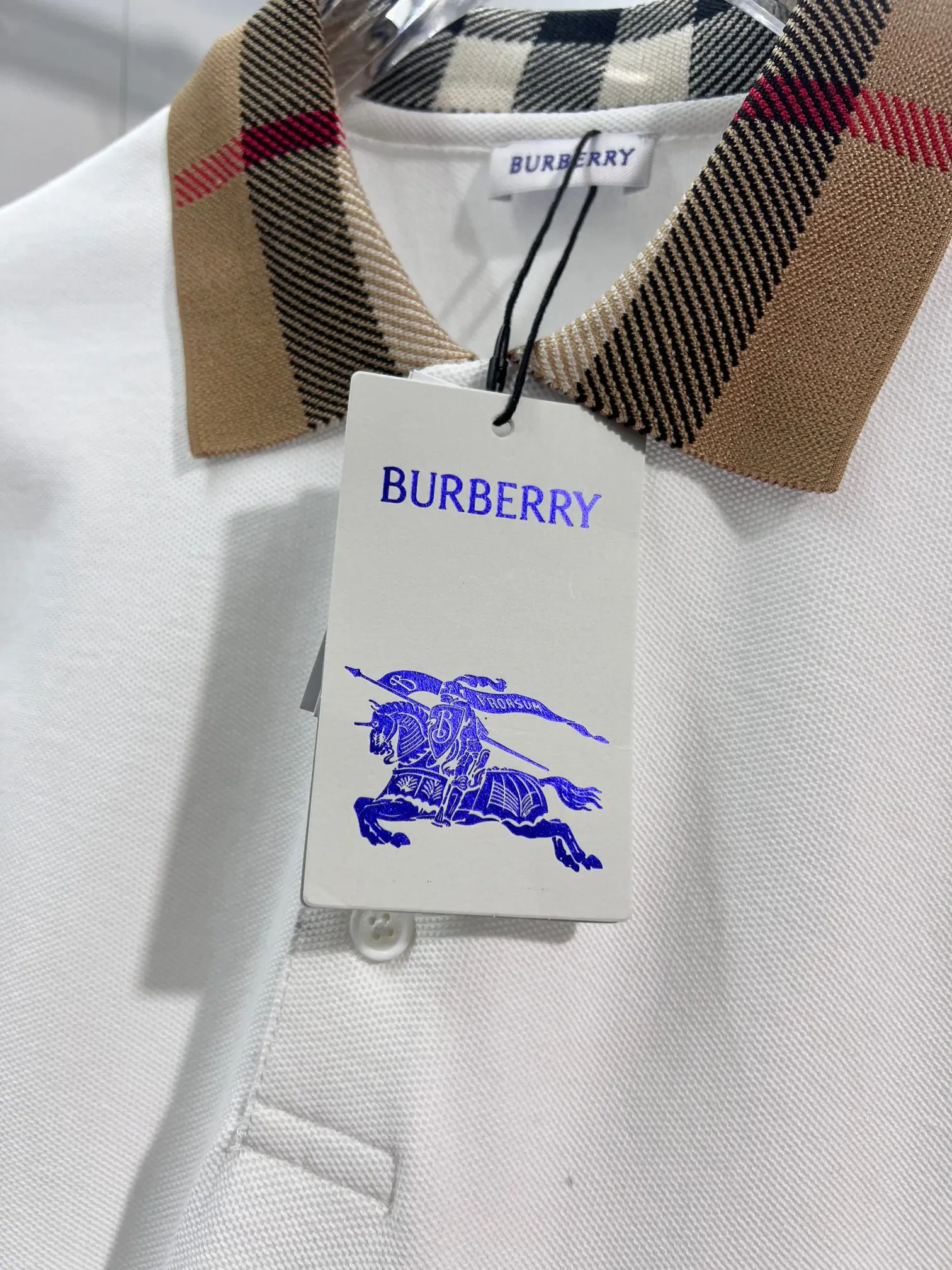 Check-Collar Cotton-Piqué Polo Shirt D15013635 — view 4