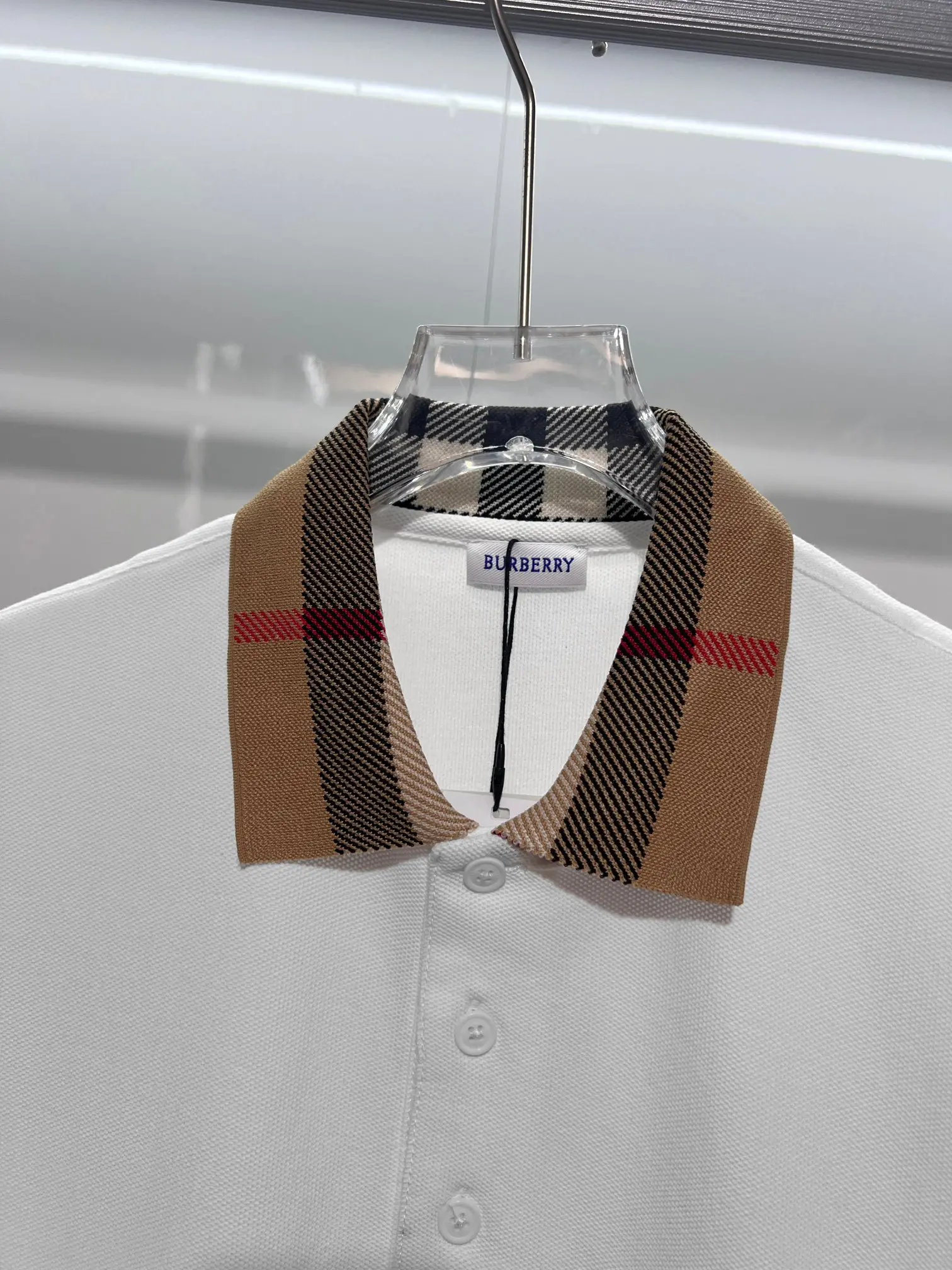 Check-Collar Cotton-Piqué Polo Shirt D15013635 — view 5