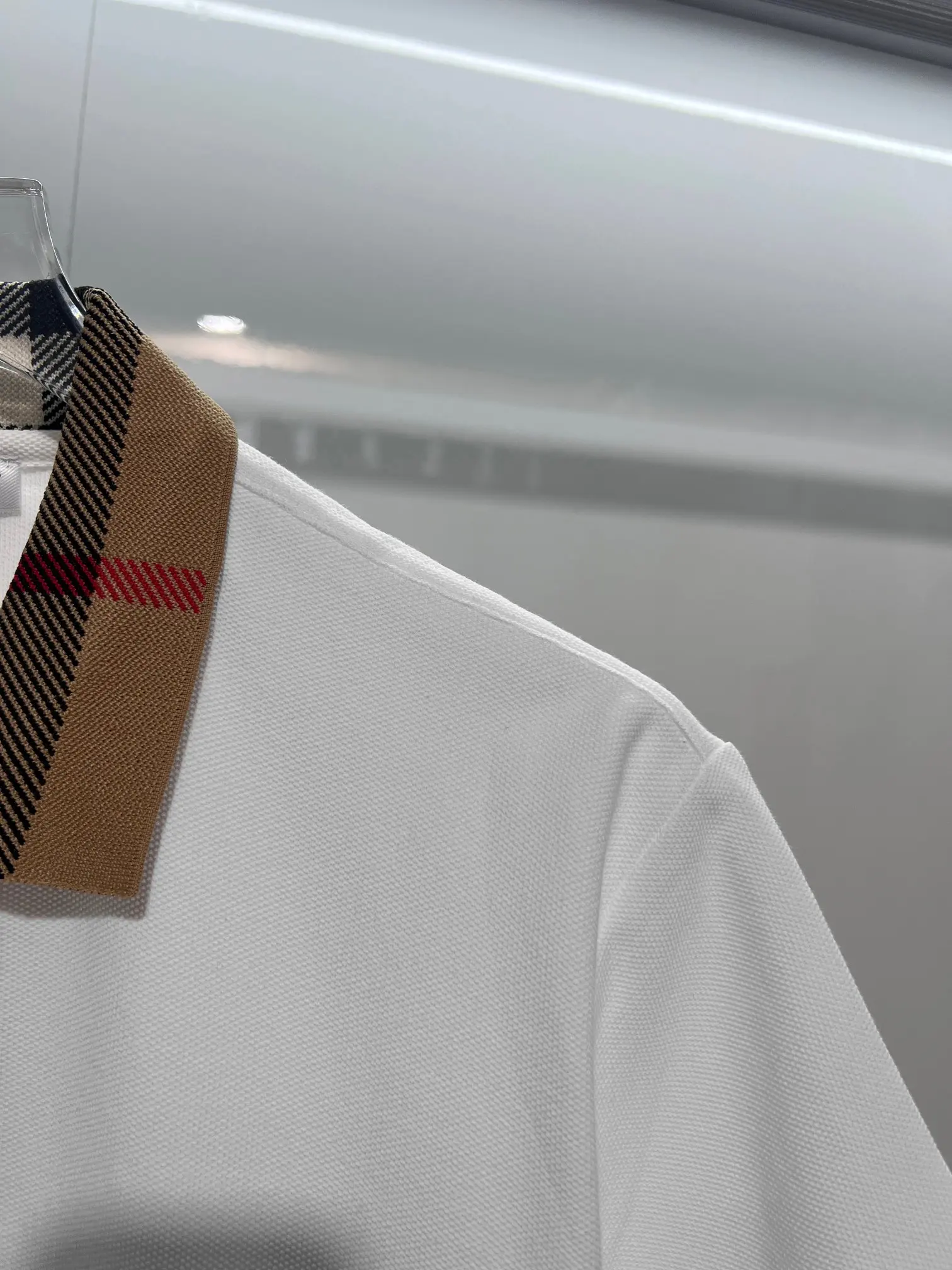 Check-Collar Cotton-Piqué Polo Shirt D15013635 — view 6