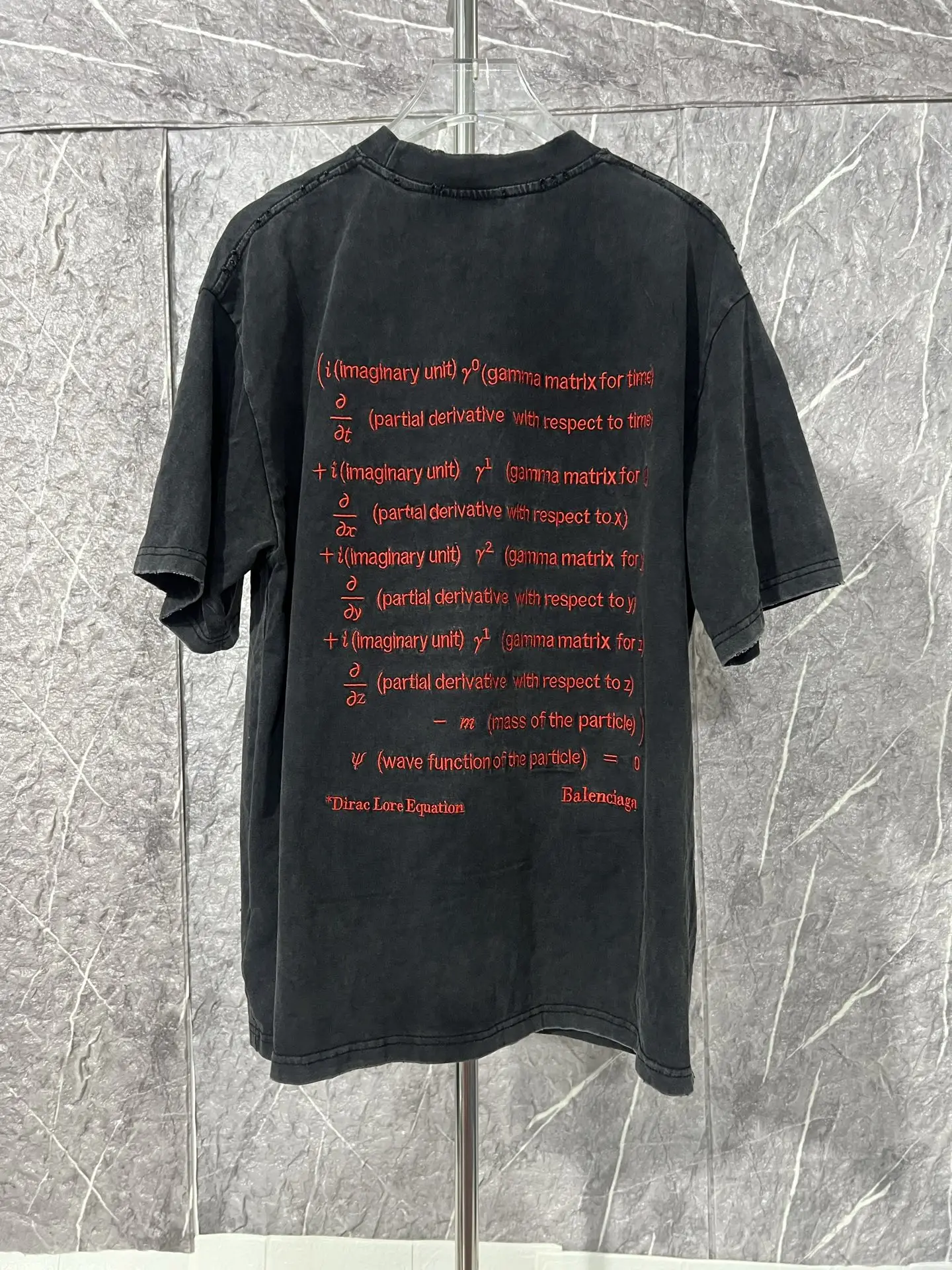 Dirac Equation Distressed Cotton T-Shirt D15013606 — view 6