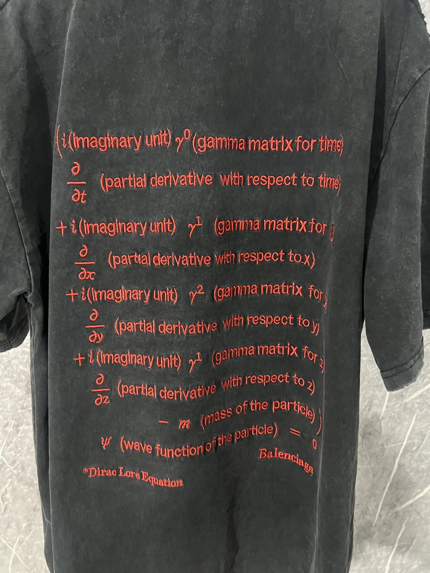 Dirac Equation Distressed Cotton T-Shirt D15013606 — view 8