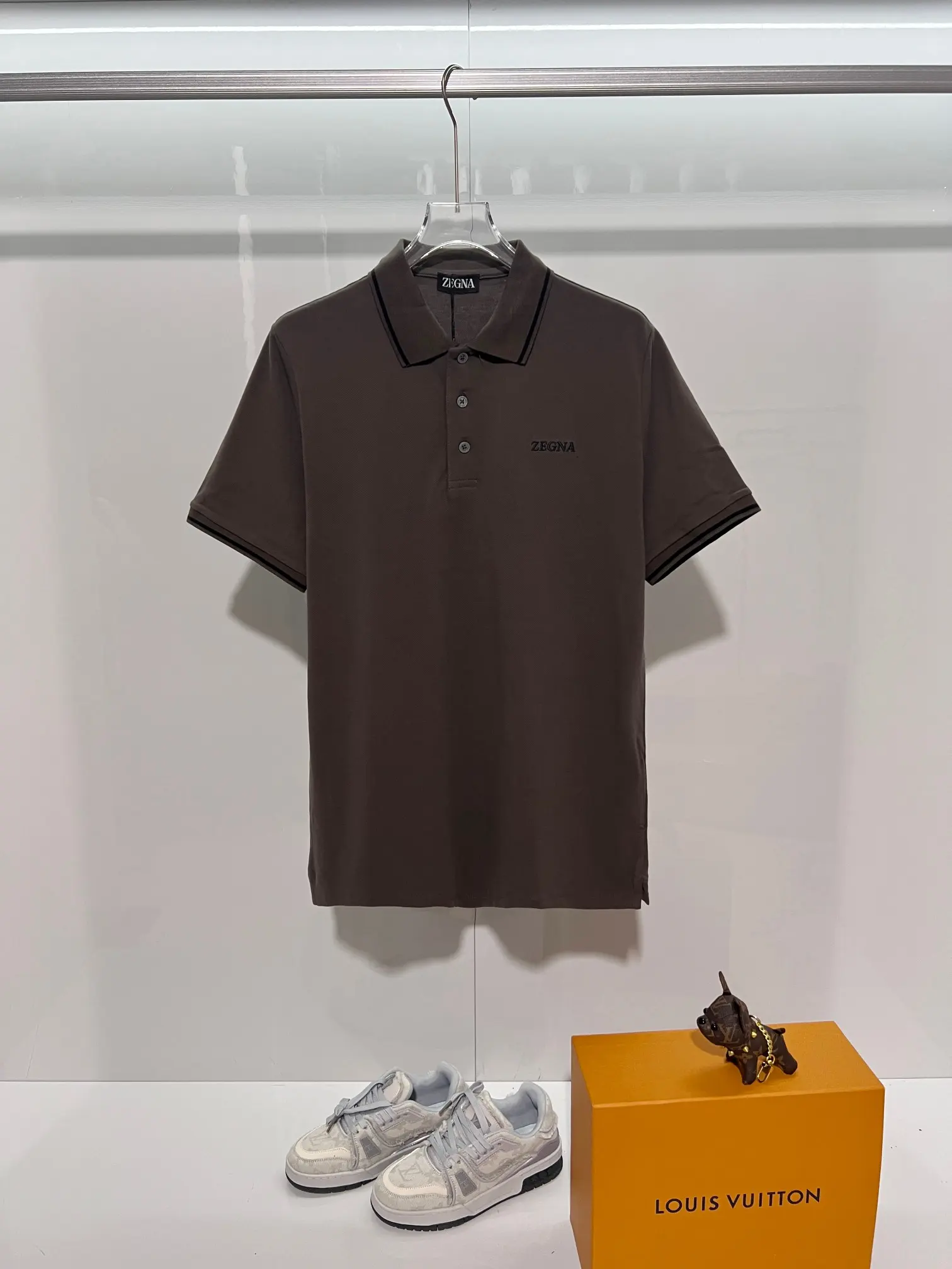 Zegna Logo-Embroidered Cotton-Piqué Polo Shirt D15013469