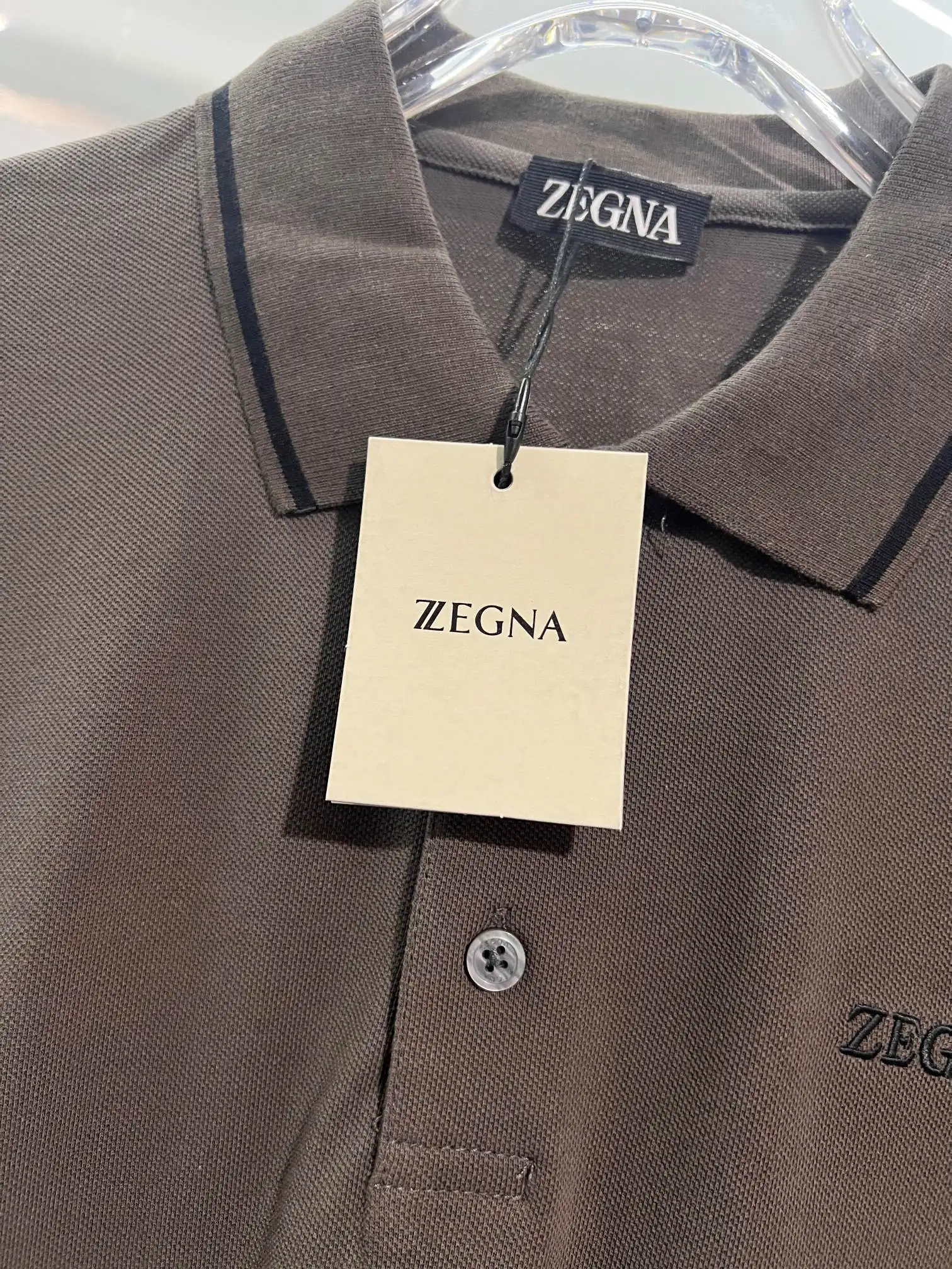 Zegna Logo-Embroidered Cotton-Piqué Polo Shirt D15013469 — view 4