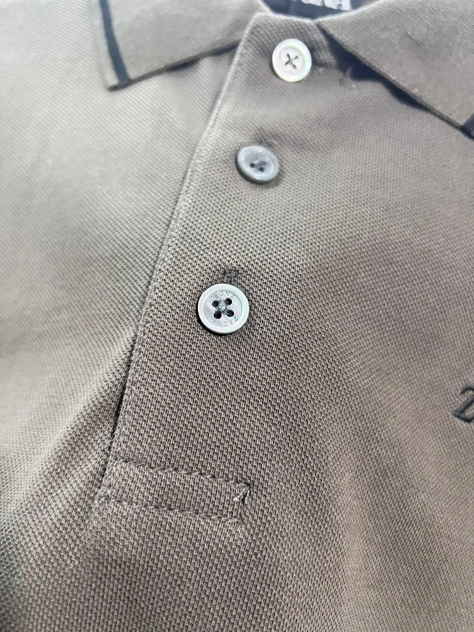 Zegna Logo-Embroidered Cotton-Piqué Polo Shirt D15013469 — view 8