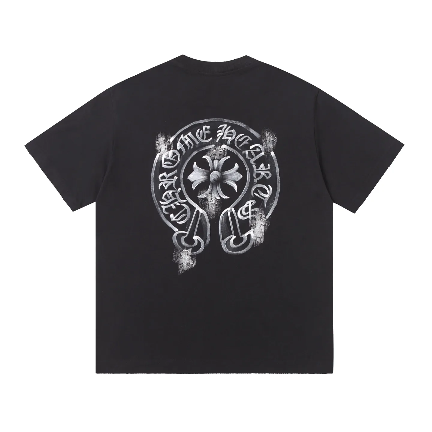 Hand-Painted Logo Cotton T-Shirt D15015580 — view 2