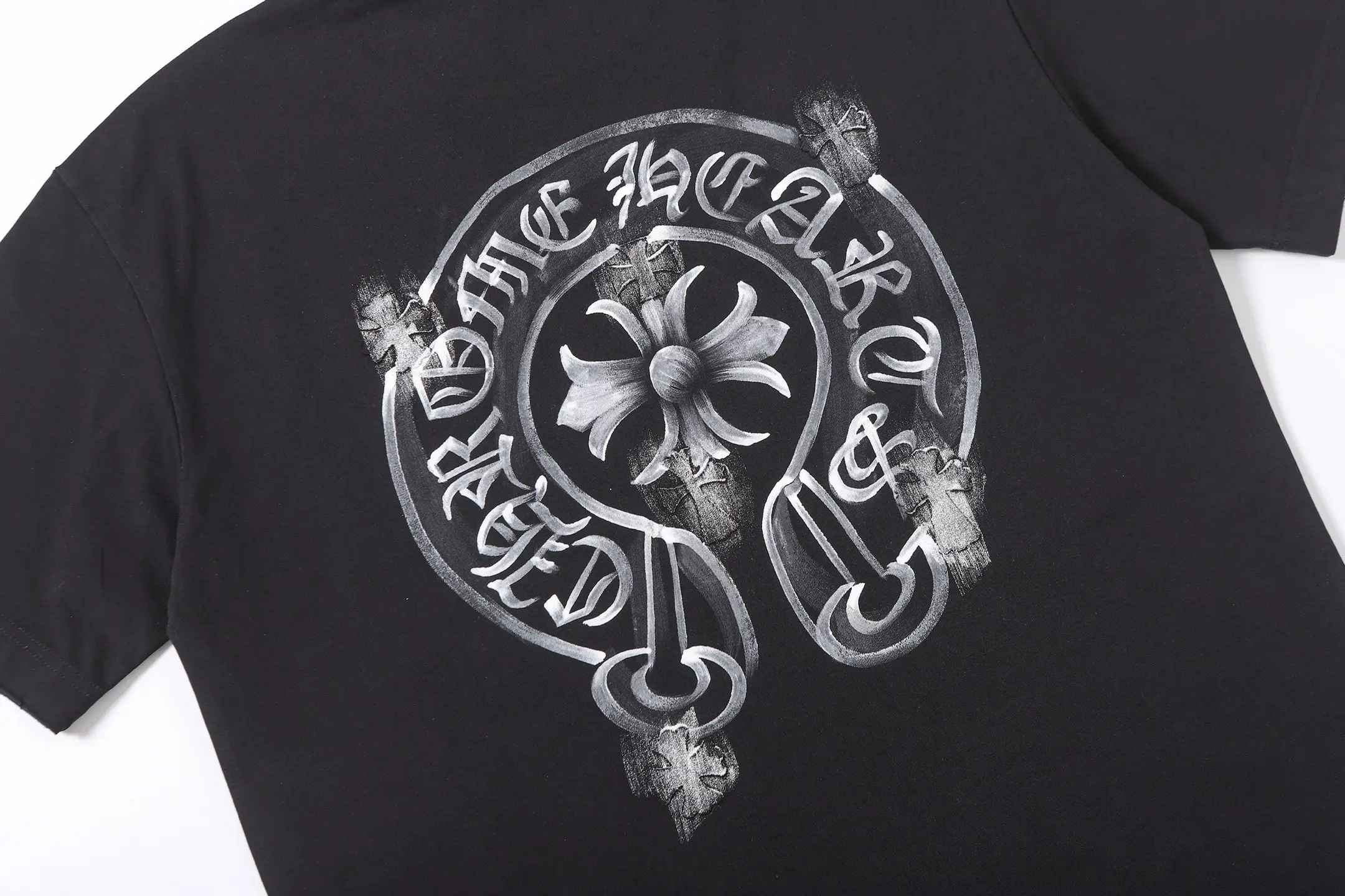 Hand-Painted Logo Cotton T-Shirt D15015580 — view 6