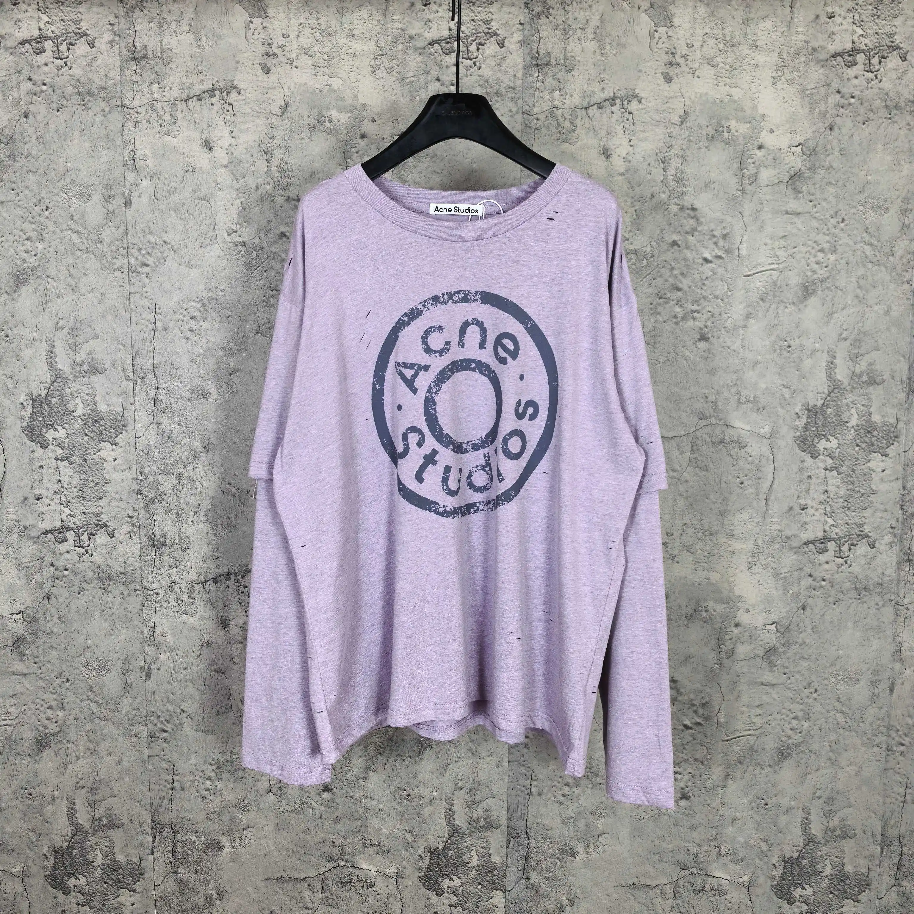 Distressed Logo Print Long-Sleeve T-Shirt D15524522