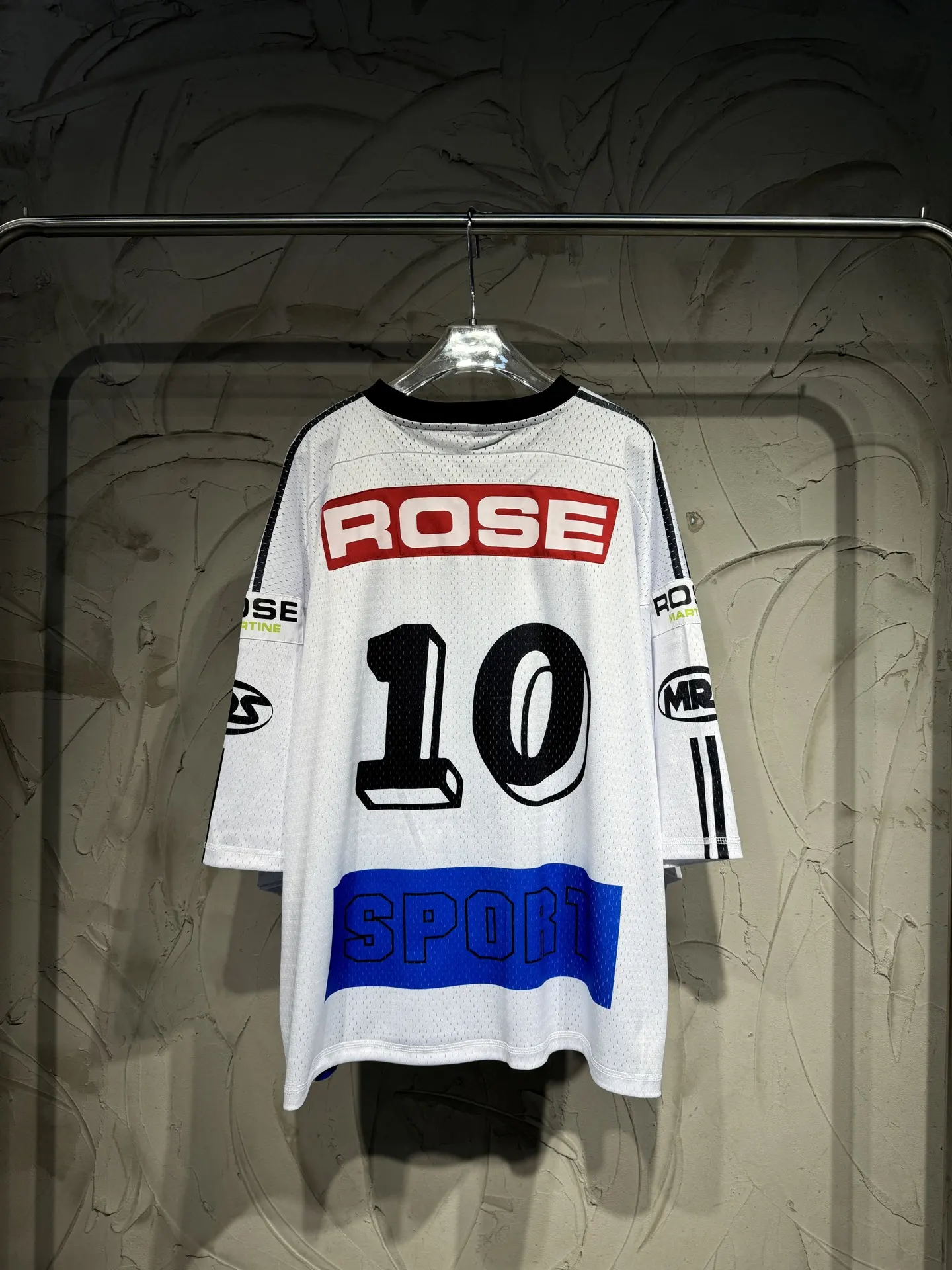 Oversized Striped Mesh Football Jersey D15524337 — view 2