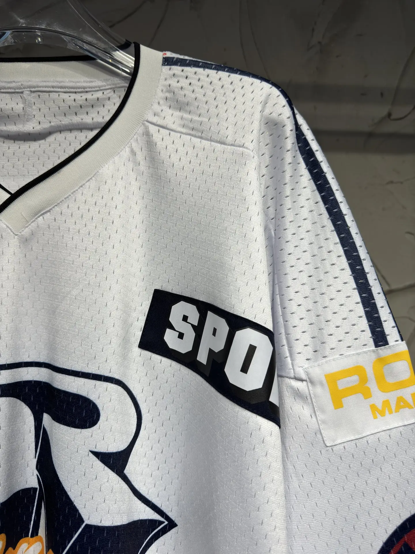 Oversized Striped Mesh Football Jersey D15524334 — view 3