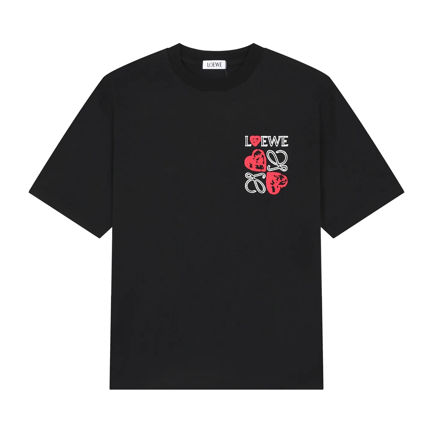 Logo Heart Print Cotton T-Shirt D15513191