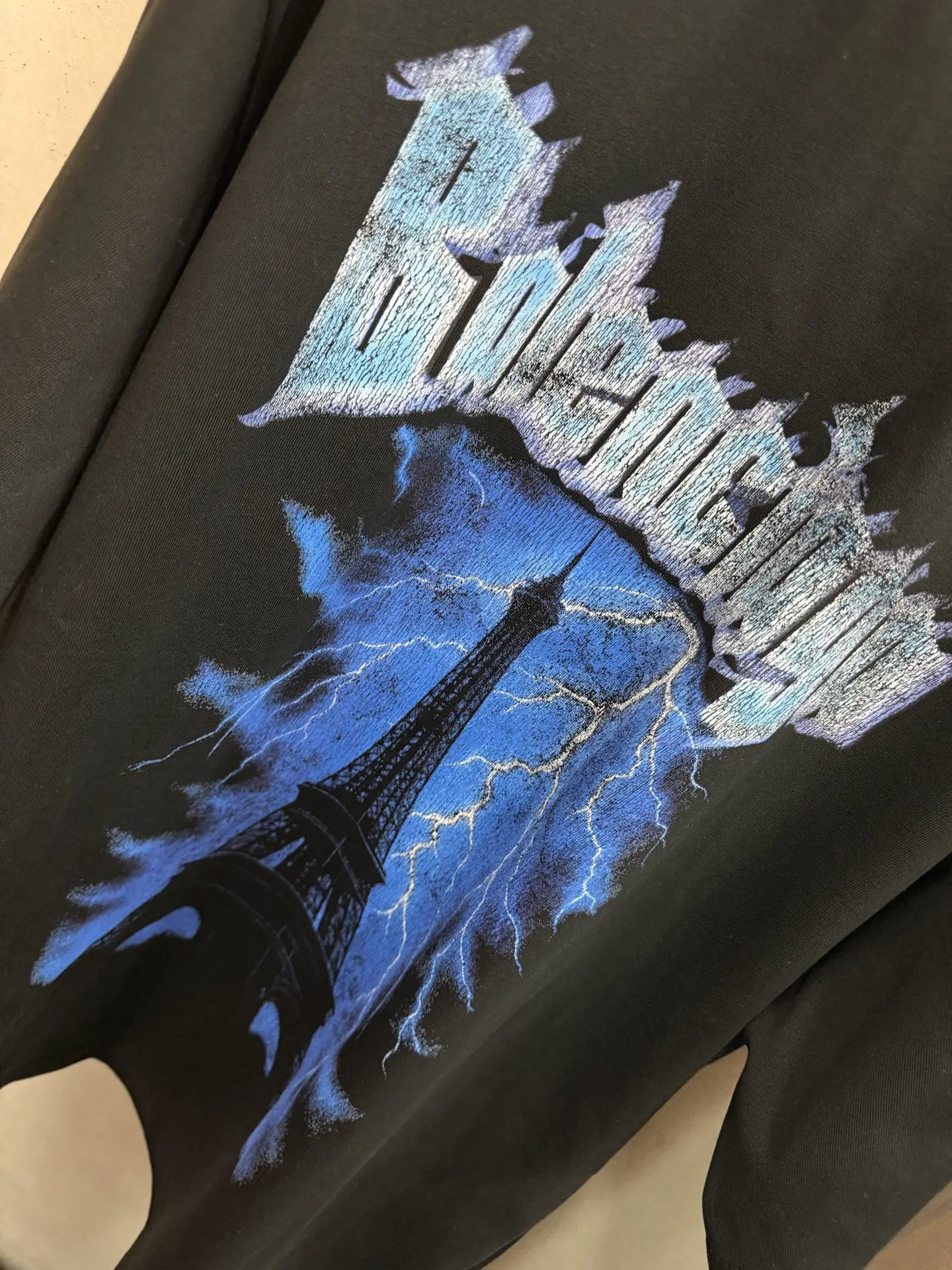 Eiffel Tower Lightning Graphic Oversized T-Shirt D15520056 — view 6