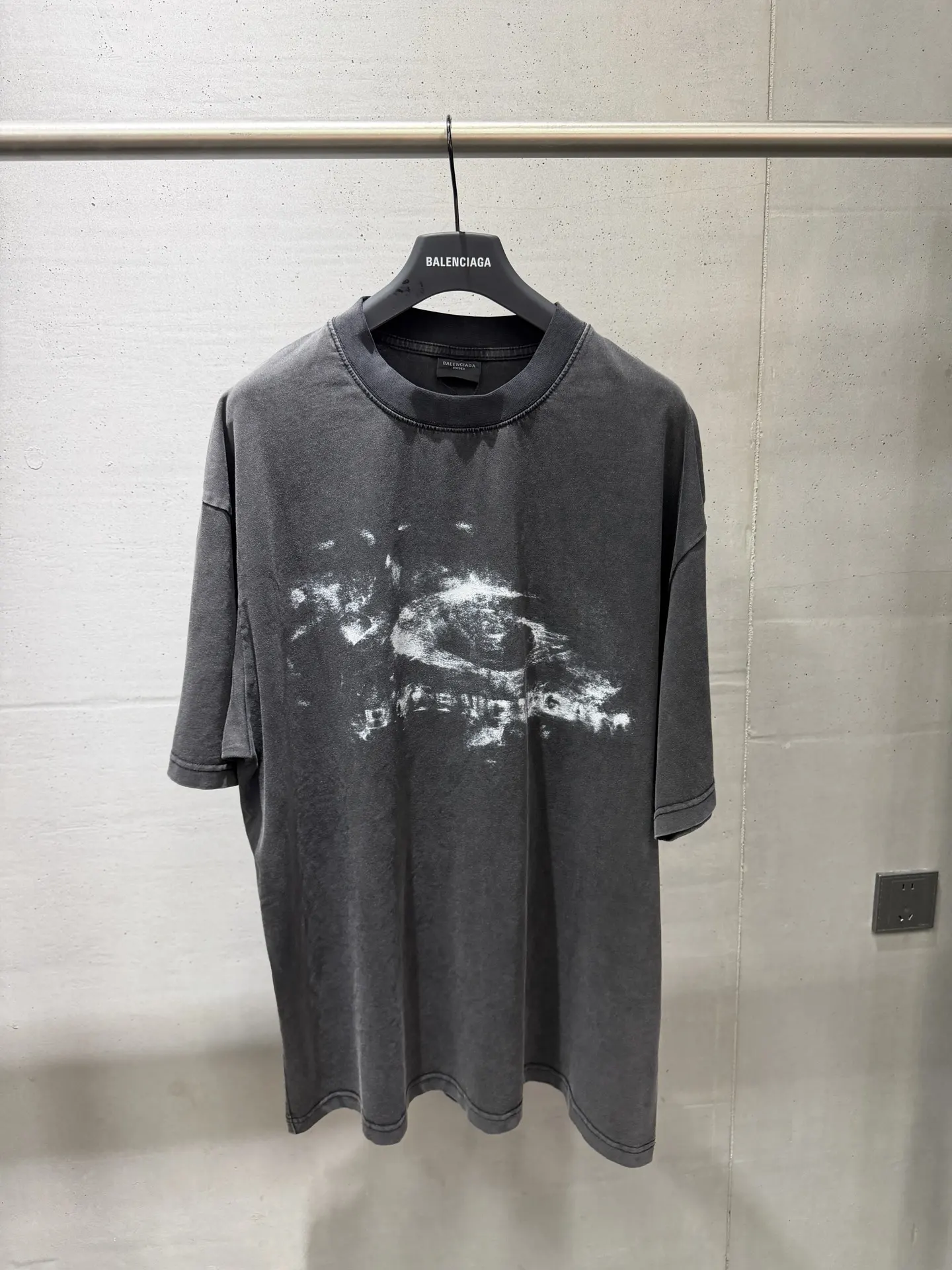 Washed Graphic Print Oversized T-Shirt D16020041