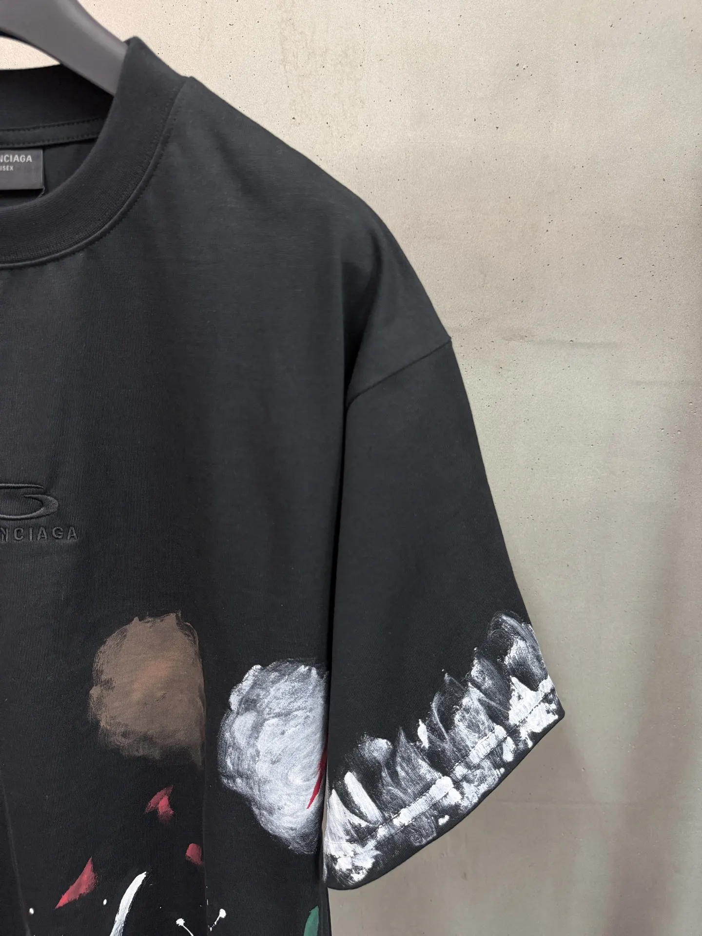 Hand-Painted Splatter Embroidery T-Shirt D16020059 — view 5