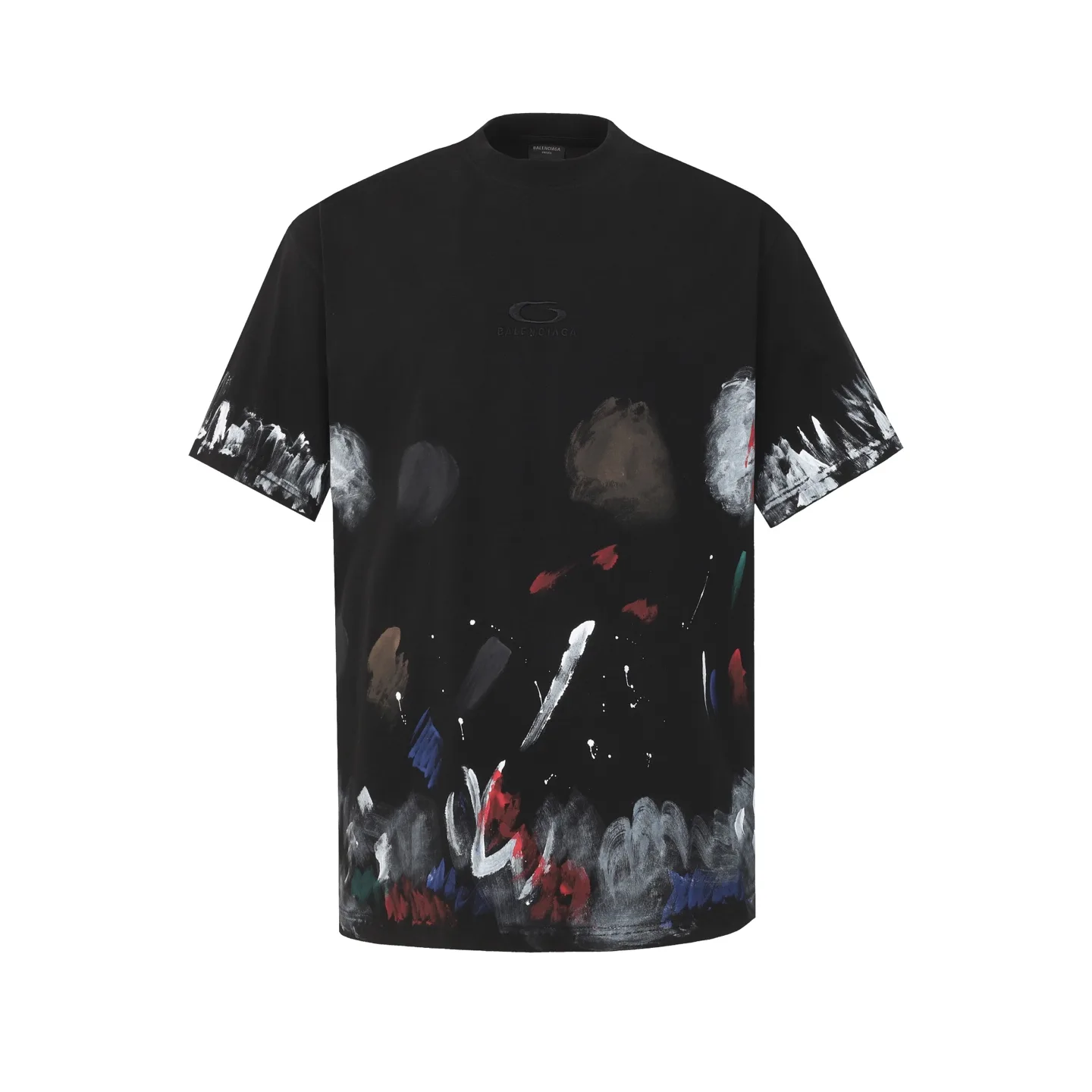 Paint-Splatter Embroidered Cotton T-Shirt D16020060