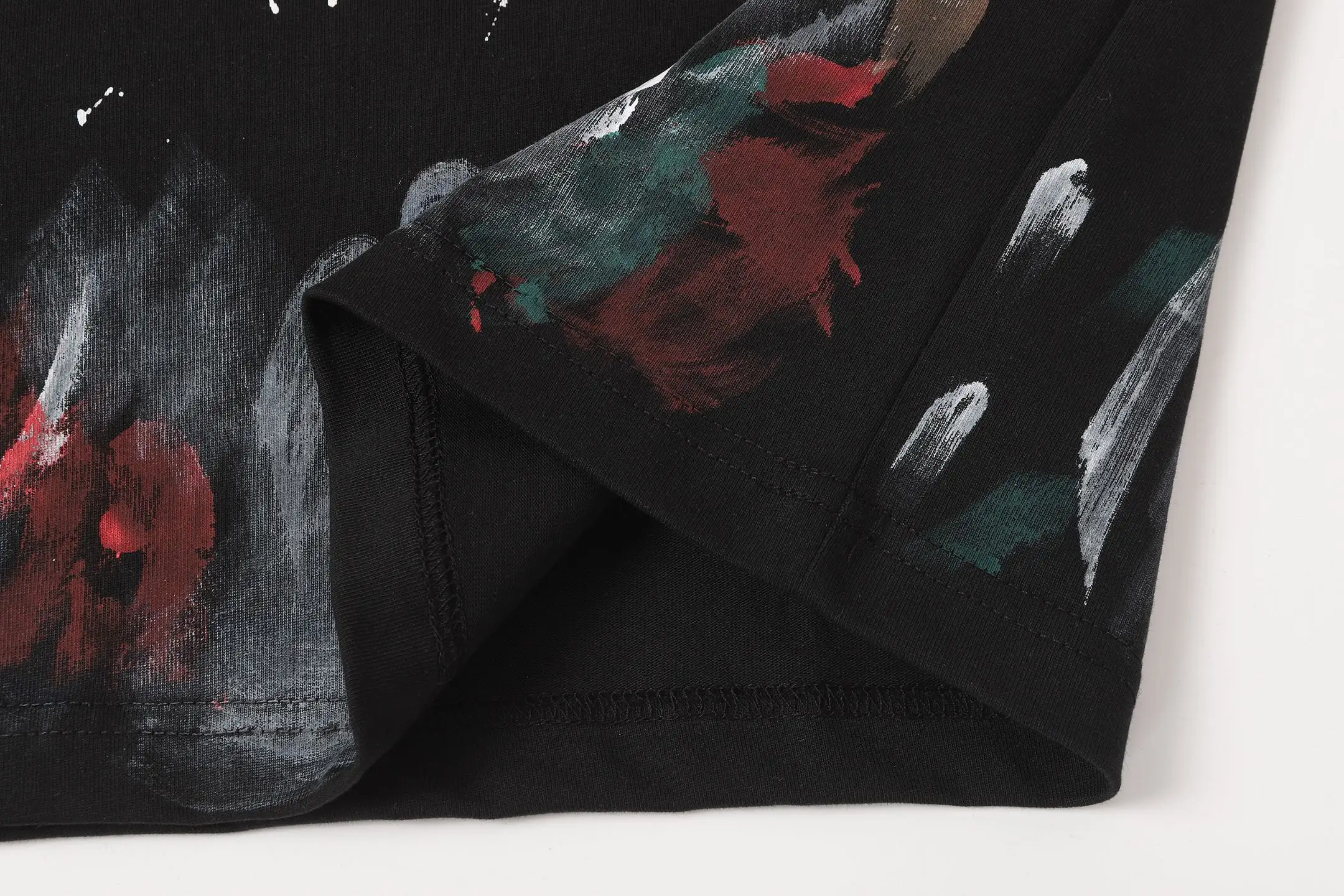 Paint-Splatter Embroidered Cotton T-Shirt D16020060 — view 5