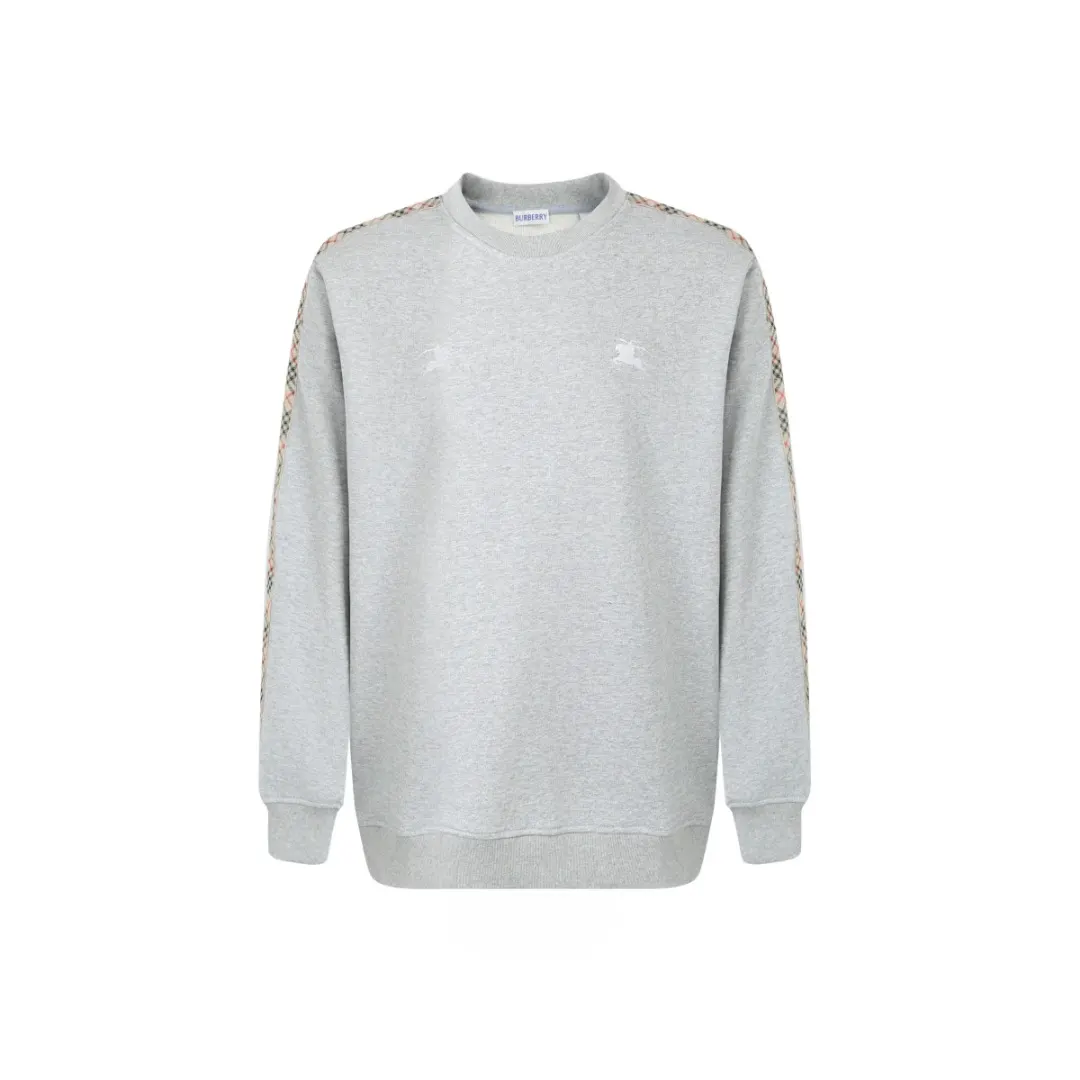 Check-Trim Cotton-Blend Sweatshirt D16521664