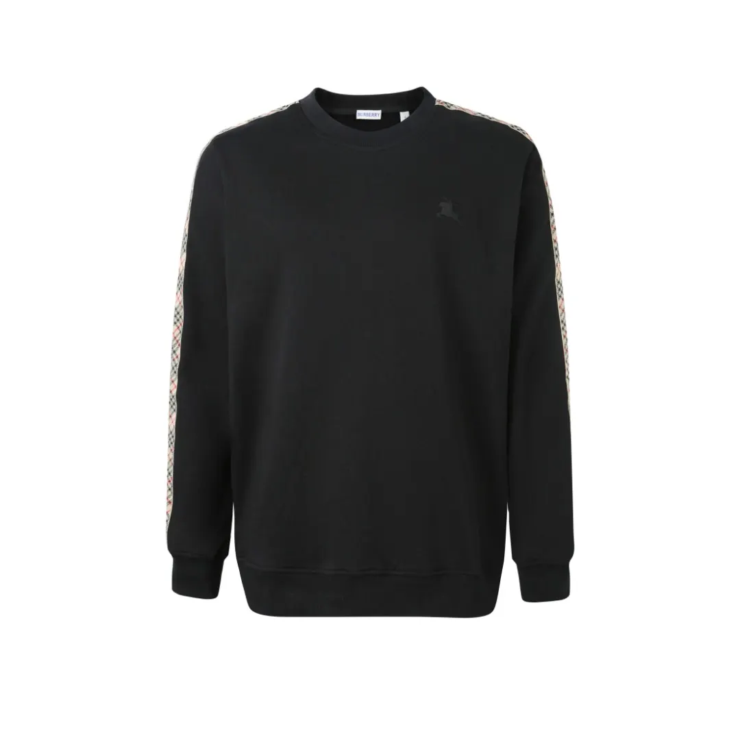 Check-Trim Cotton-Blend Sweatshirt D16521666