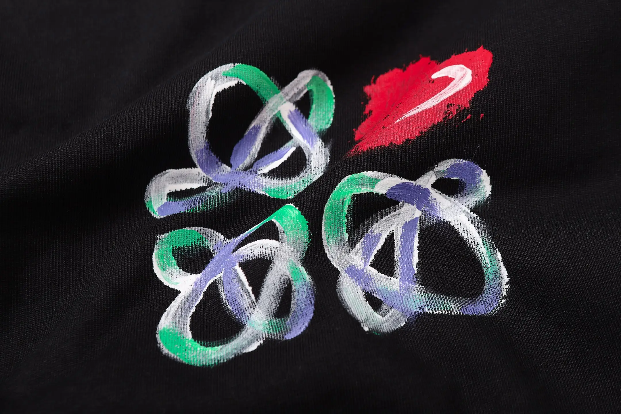 Hand-Painted Anagram Logo Cotton T-Shirt D16513301 — view 6