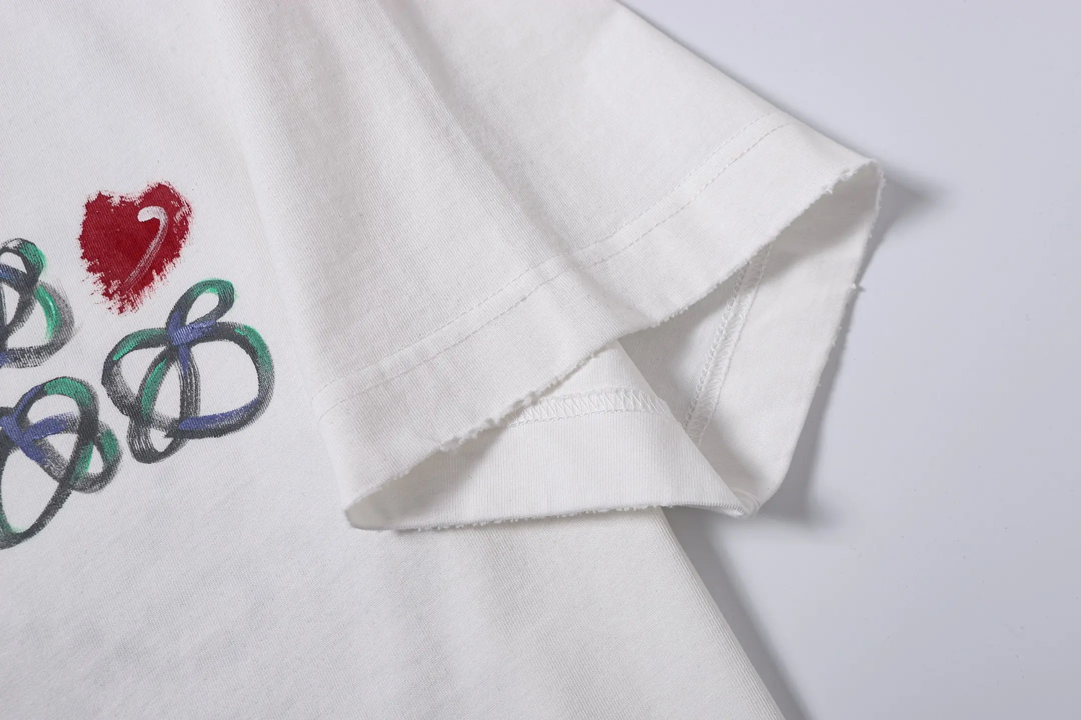 Hand-Painted Anagram Logo Cotton T-Shirt D16513302 — view 4