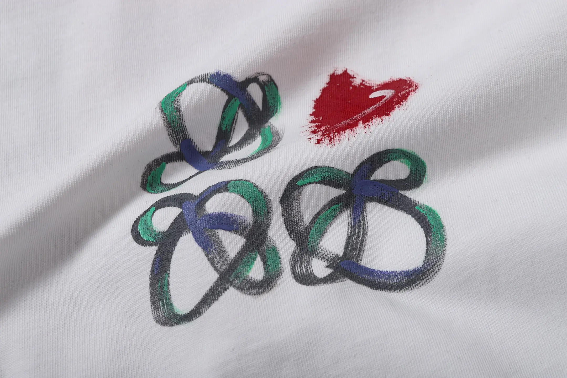 Hand-Painted Anagram Logo Cotton T-Shirt D16513302 — view 6