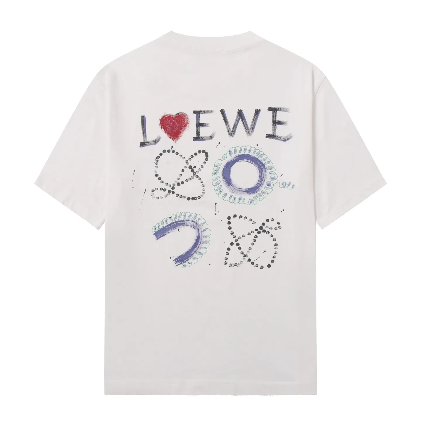 Hand-Painted Anagram Logo Cotton T-Shirt D16513302 — view 9